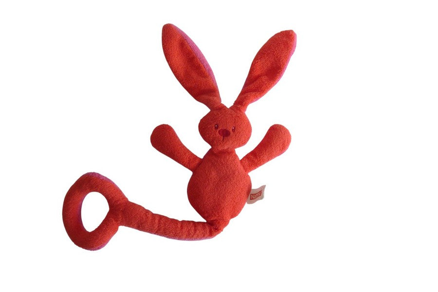 Doudou hochet lapin fuchsia rouge - Nattou