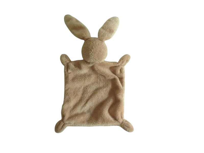 Doudou lapin plat marron écru - Nicotoy