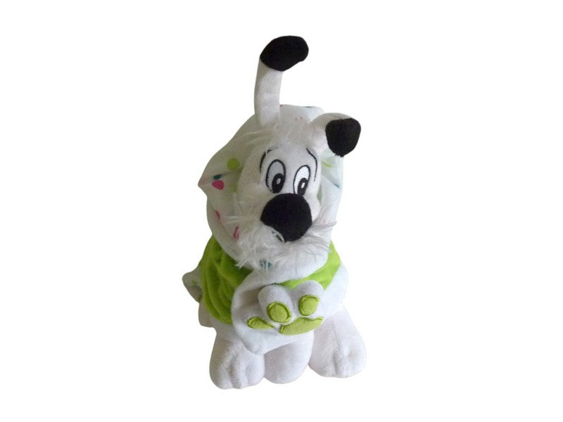 Peluche chien Idéfix avec couverture - Parc Astérix - 17 cm