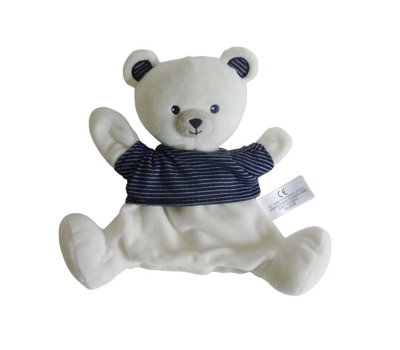 Doudou marionnette ours blanc bleu - Nicotoy Simba Toys