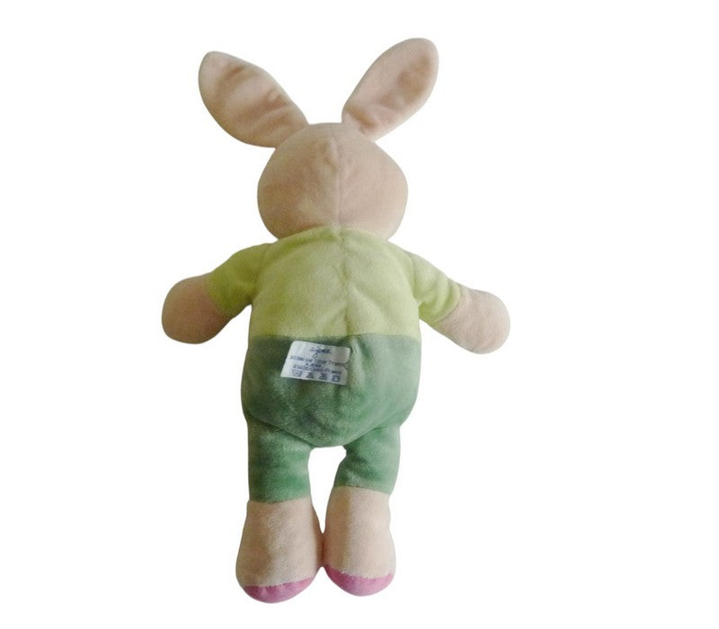 Peluche lapin rose vert - Ajena - 38 cm