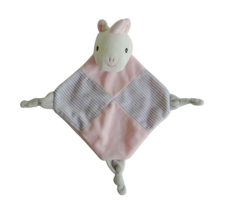 Doudou licorne rose plat - Tomkids