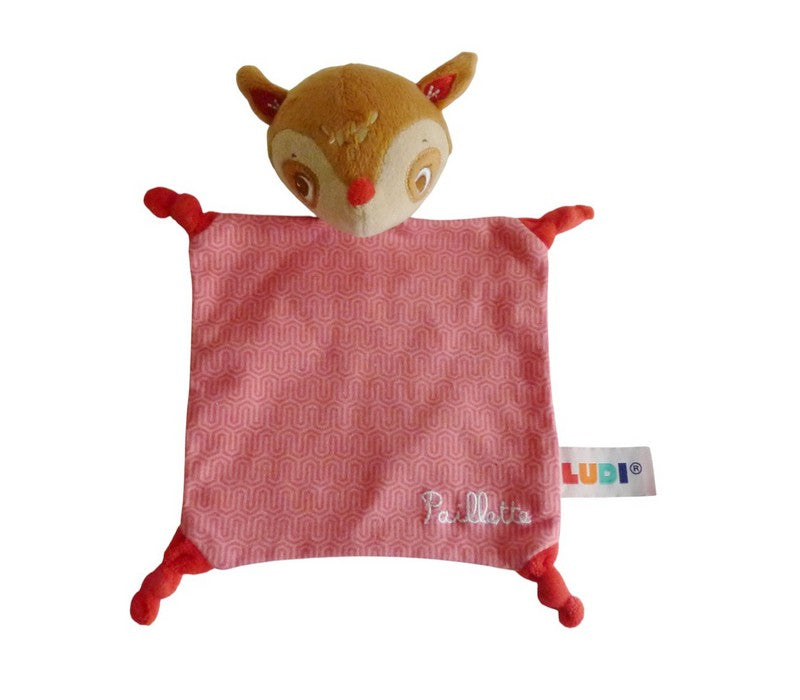 Doudou biche plat rouge - Ludi