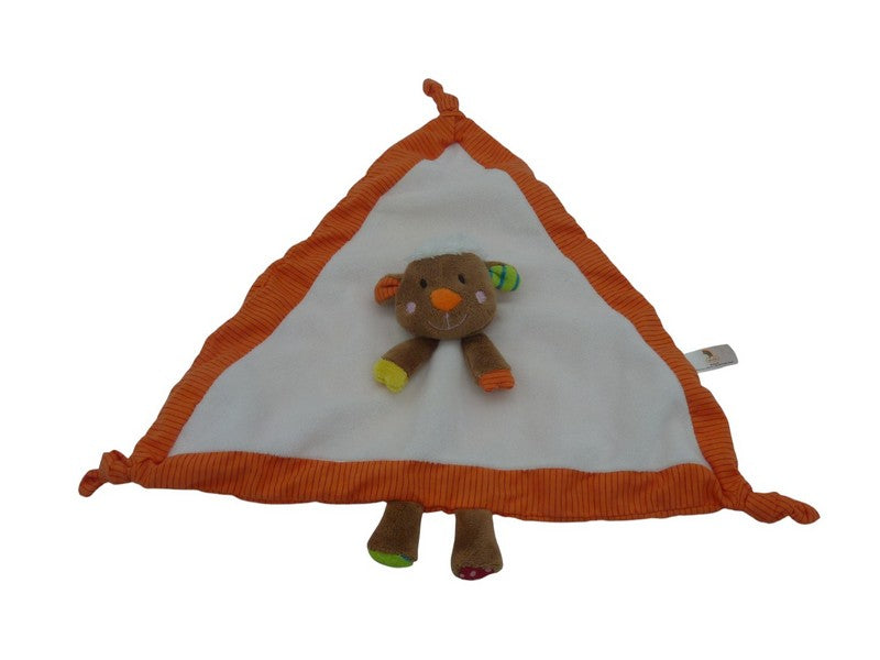 Doudou mouton plat blanc orange - Minitoys
