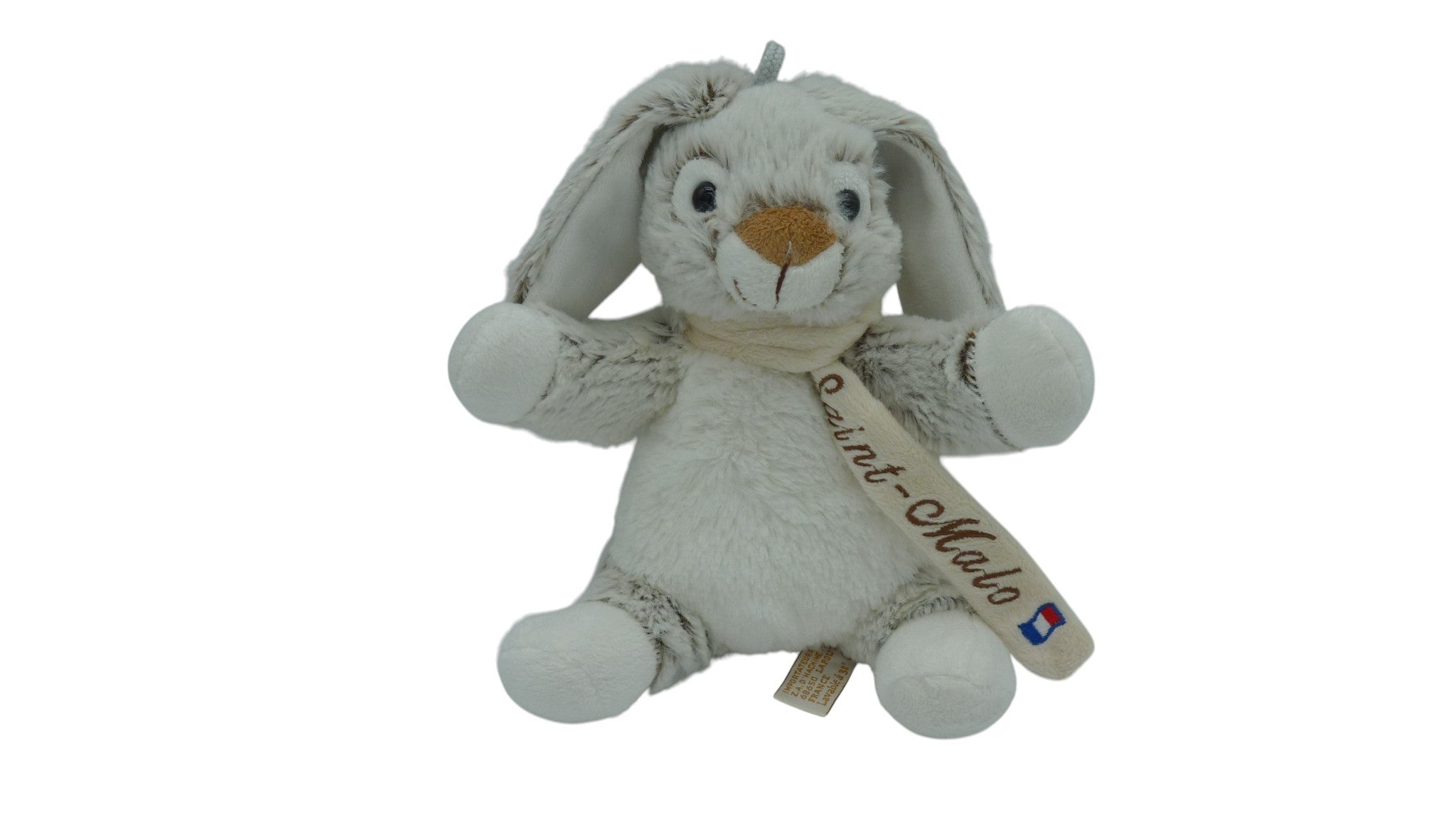 Peluche lapin gris blanc- Roda - 23 cm