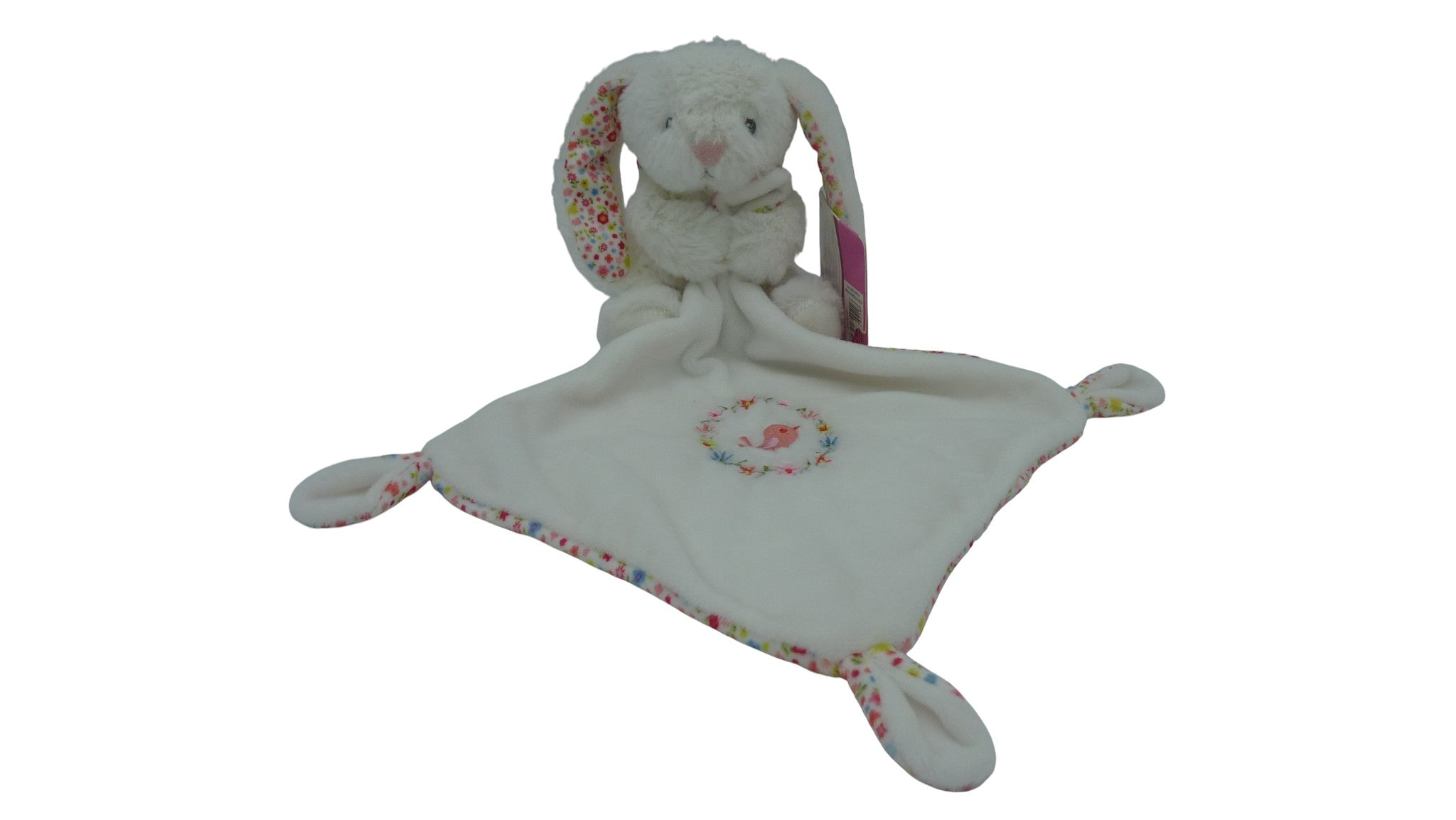 Peluche lapin blanc avec mouchoir - Pommette