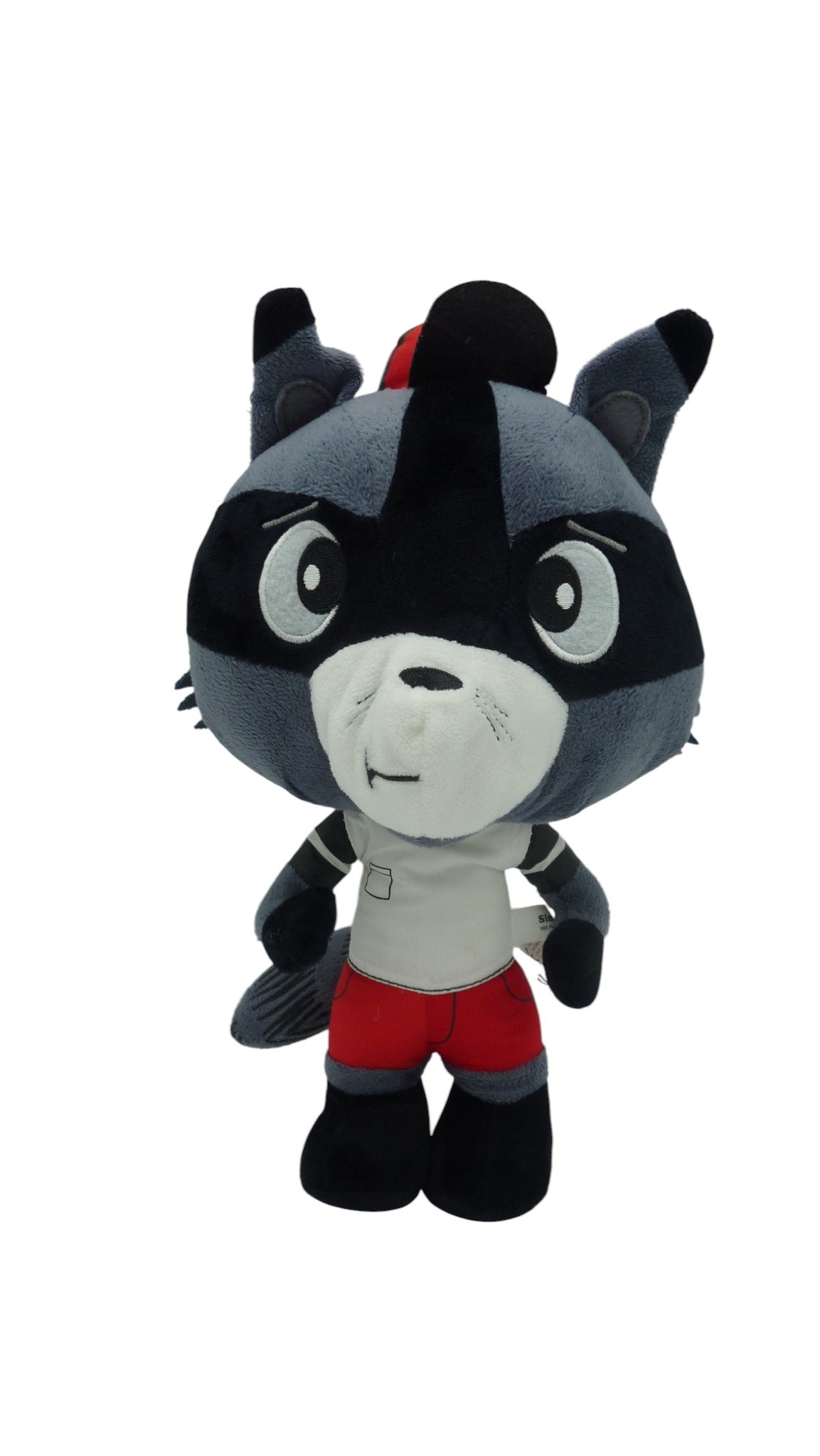 Peluche raton laveur Simon gris noir - Editions Auzou - 34 cm