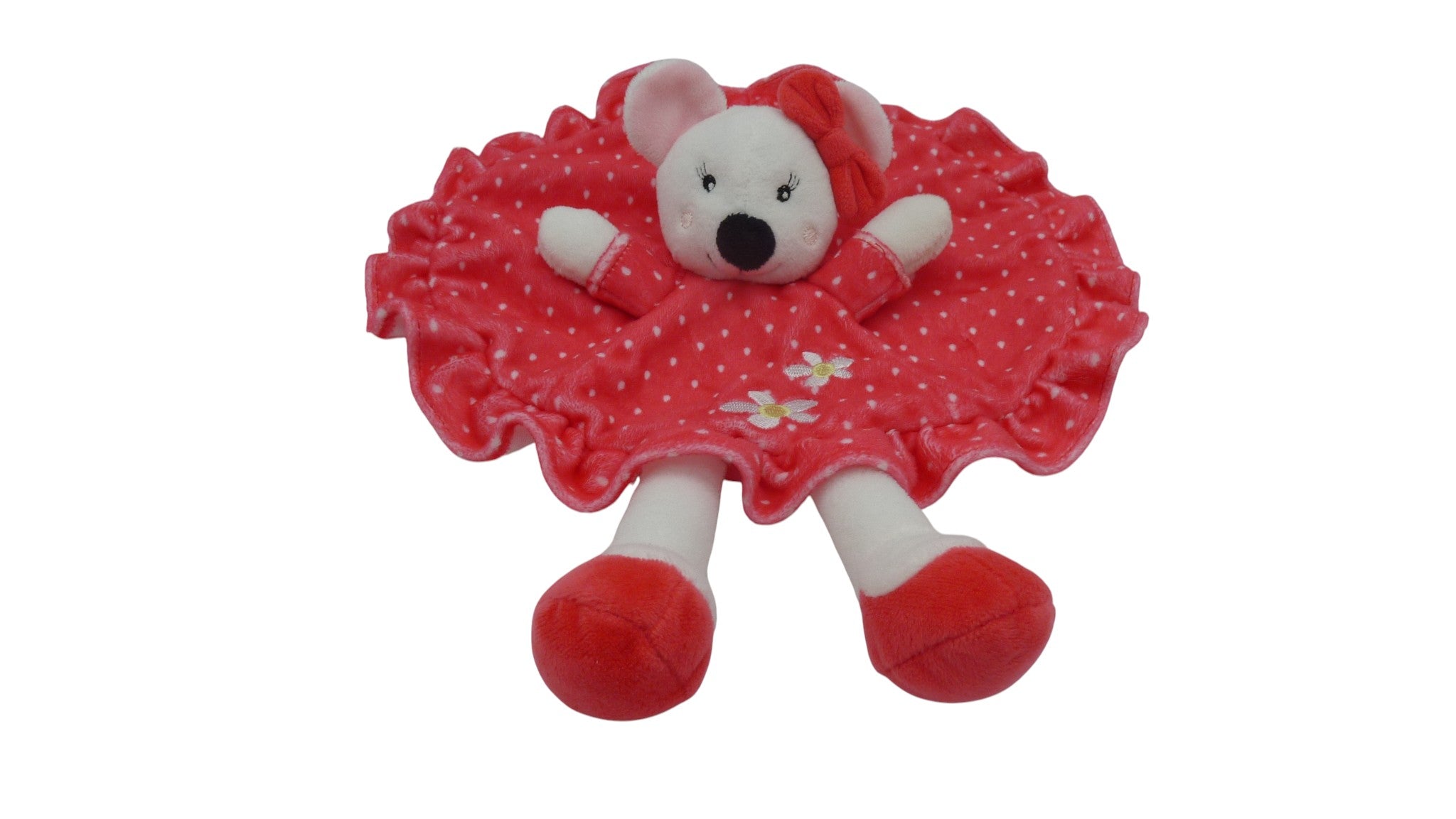 Doudou souris plat rouge - Pat et Ripaton