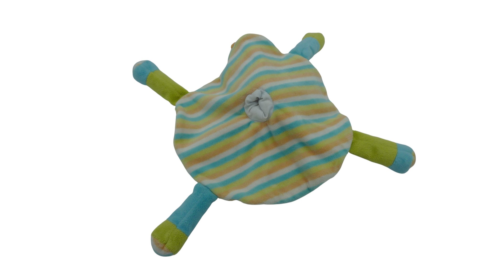Doudou cheval plat orange vert turquoise - Kimbaloo