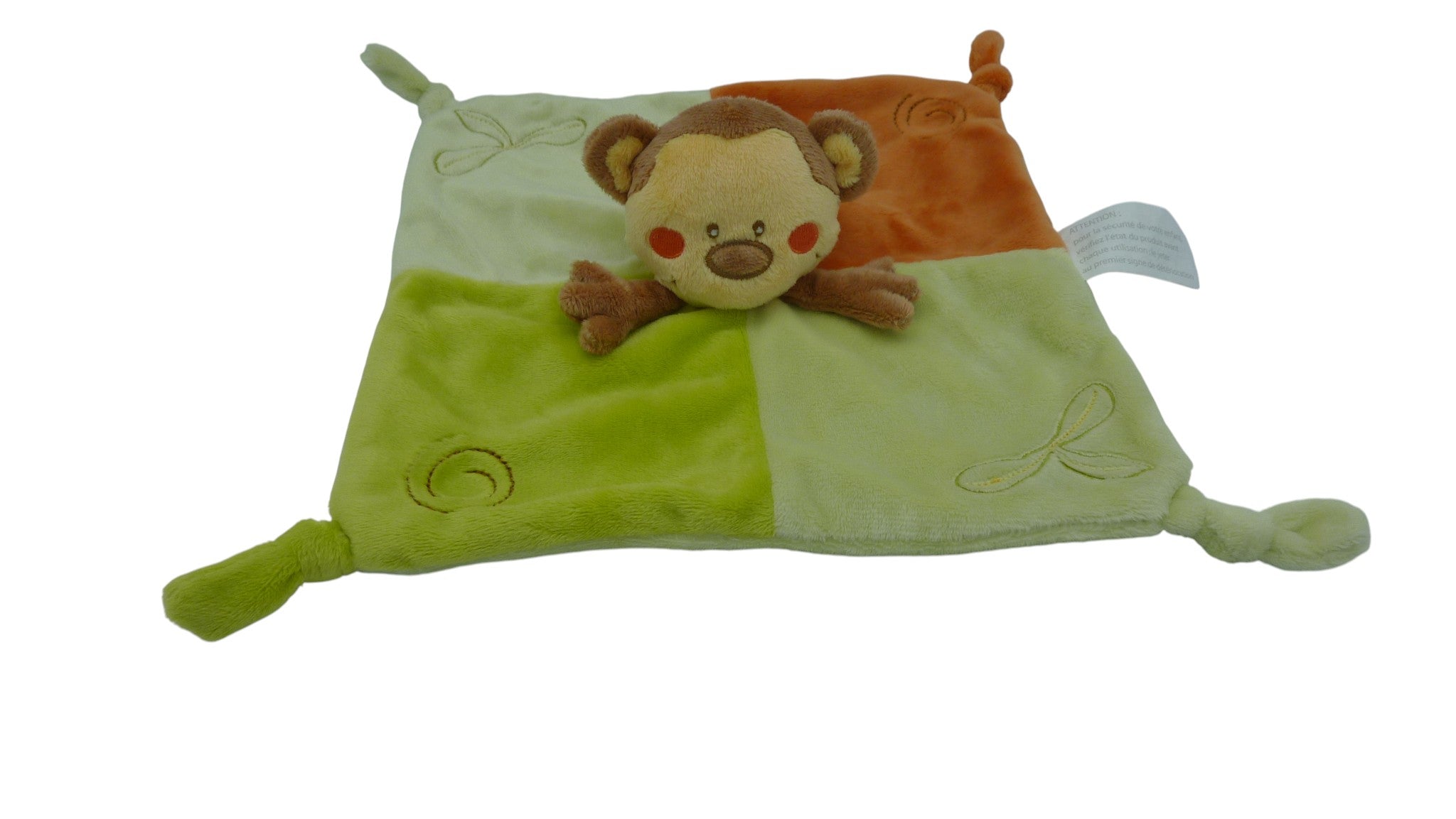 Doudou singe plat vert - Kimbaloo
