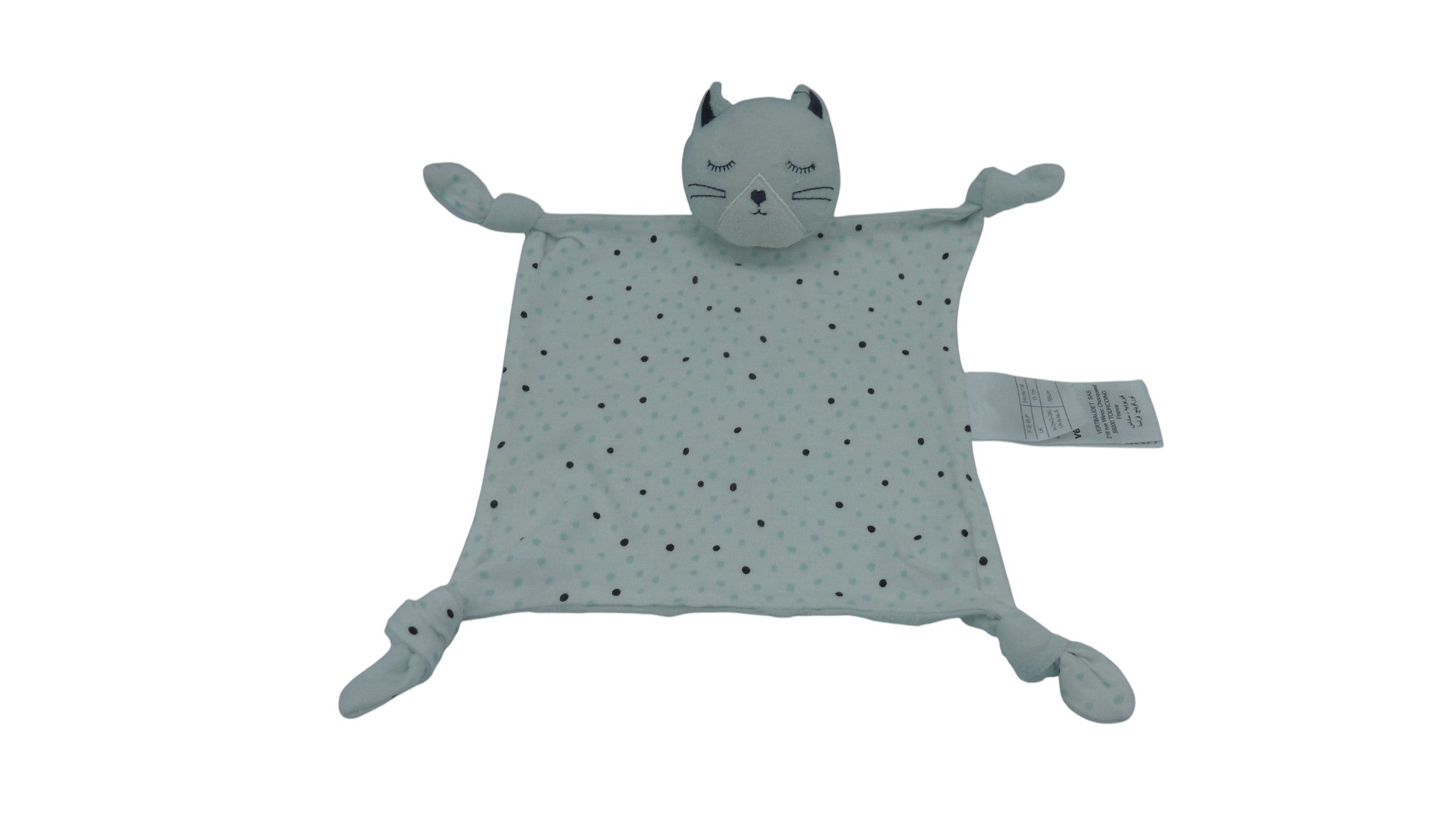 Doudou chat plat blanc - Vertbaudet
