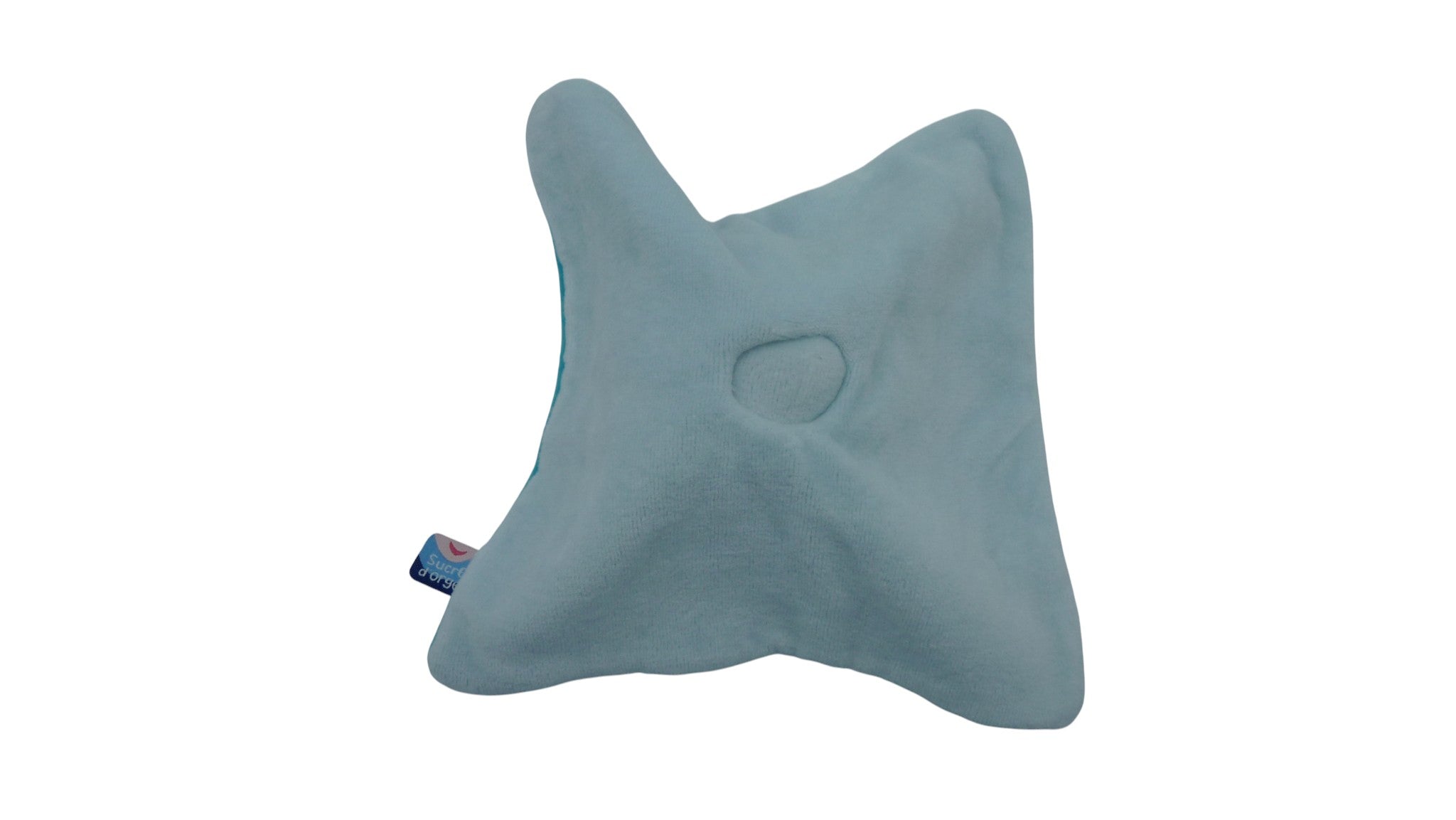 Doudou rhinocéros plat bleu turquoise - Sucre d'Orge