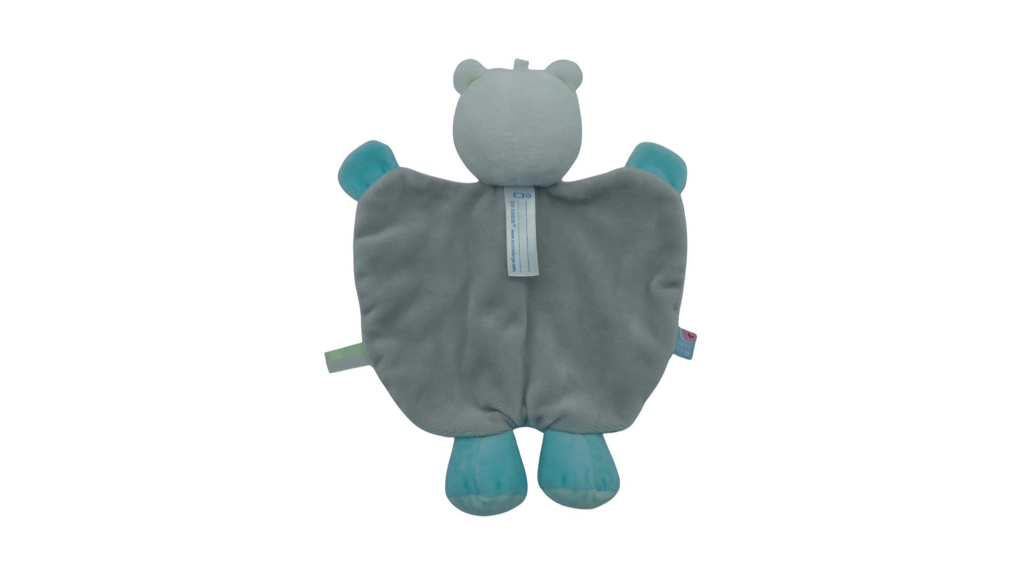 Doudou ours plat bleu - Sucre d'Orge