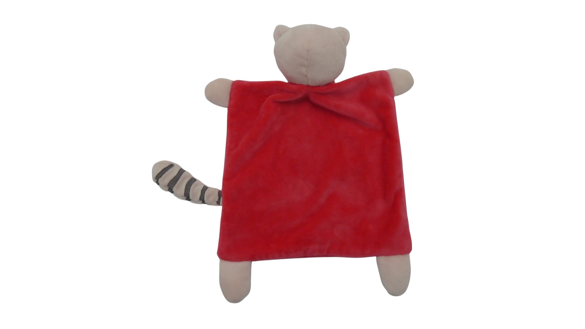 Doudou chat plat fuchsia rose - Mots d'Enfants