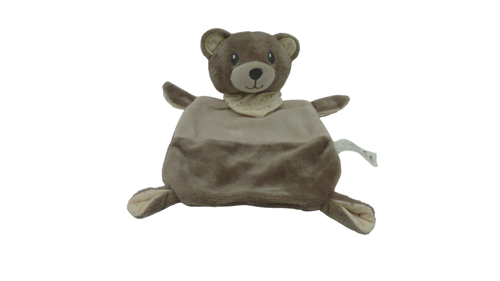Doudou ours plat marron beige - ITM