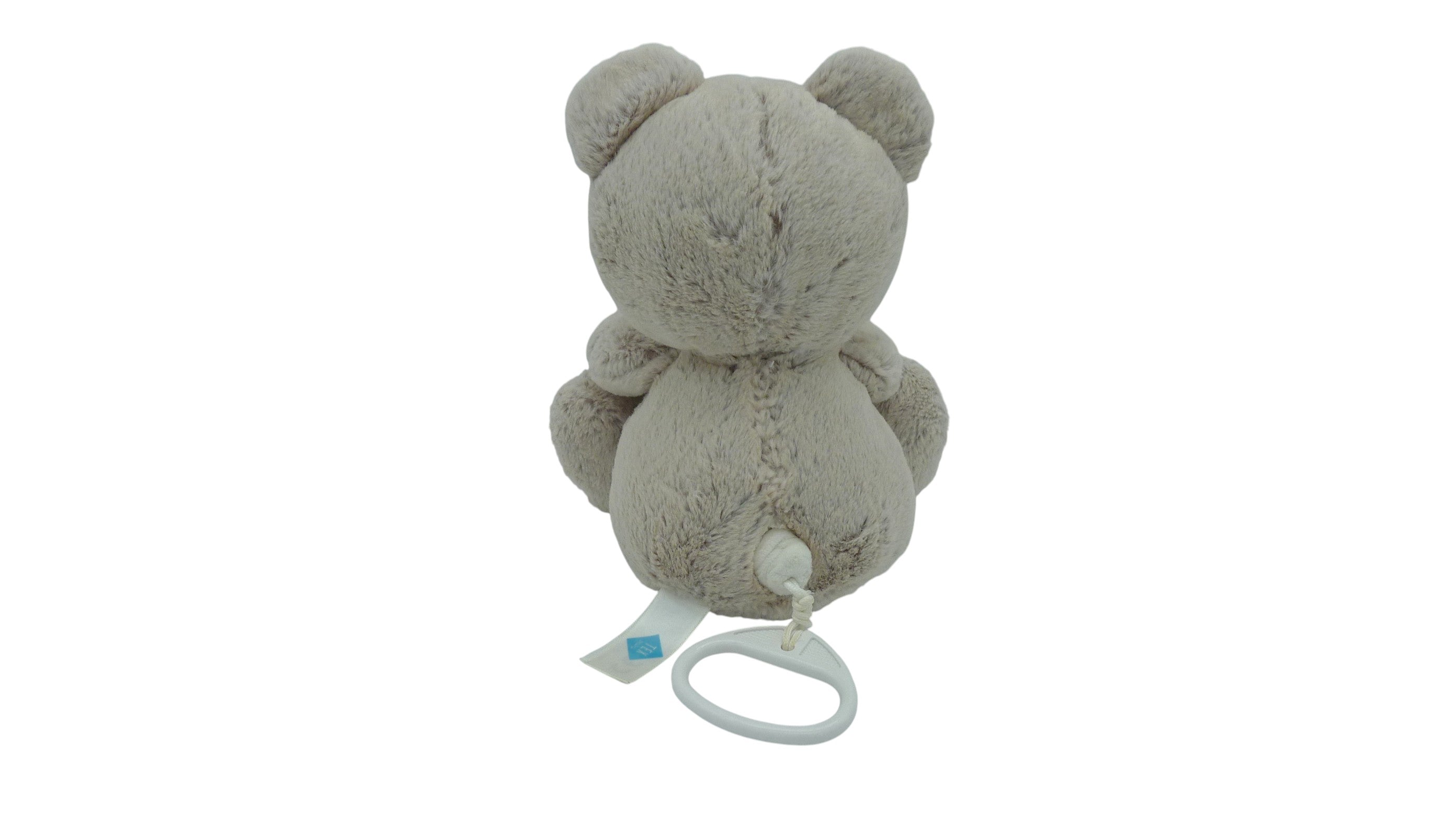 Peluche musicale ours marron blanc - Tex Baby - 23 cm