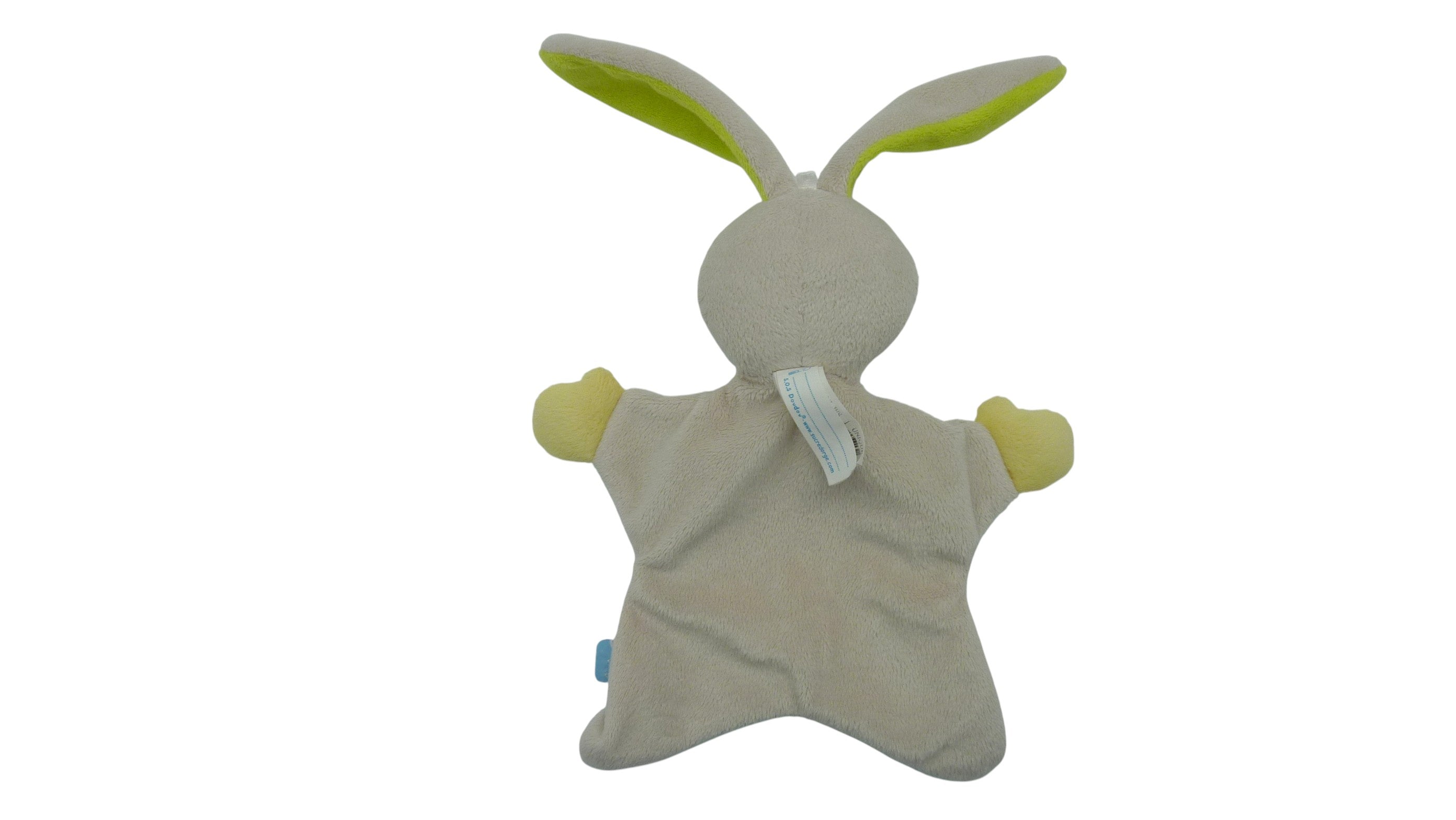 Doudou lapin plat bleu blanc - Magidoux - Sucre d'Orge
