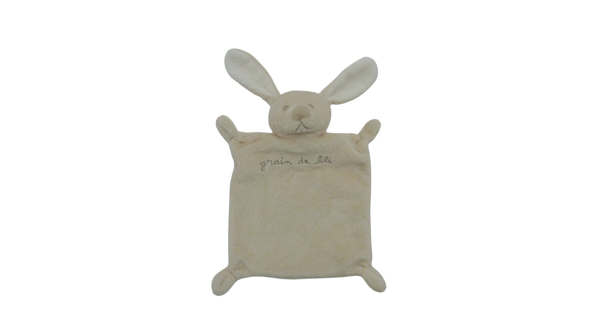 Doudou lapin plat beige - Grain de Blé