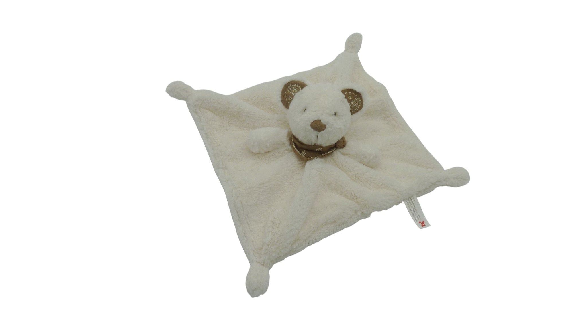 Doudou ours plat crème marron - Nicotoy