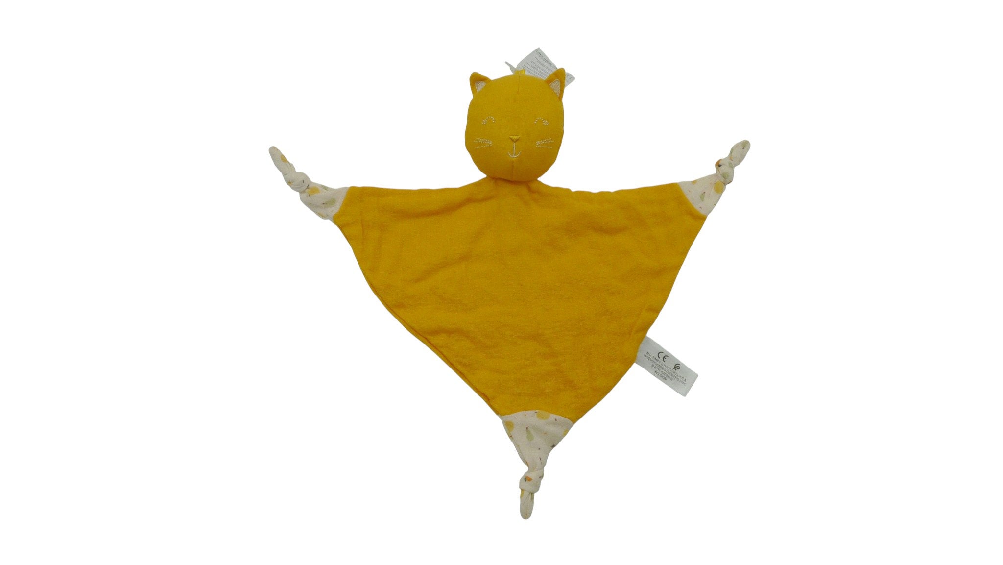 Doudou chat plat jaune moutarde - Nicotoy Simba Toys