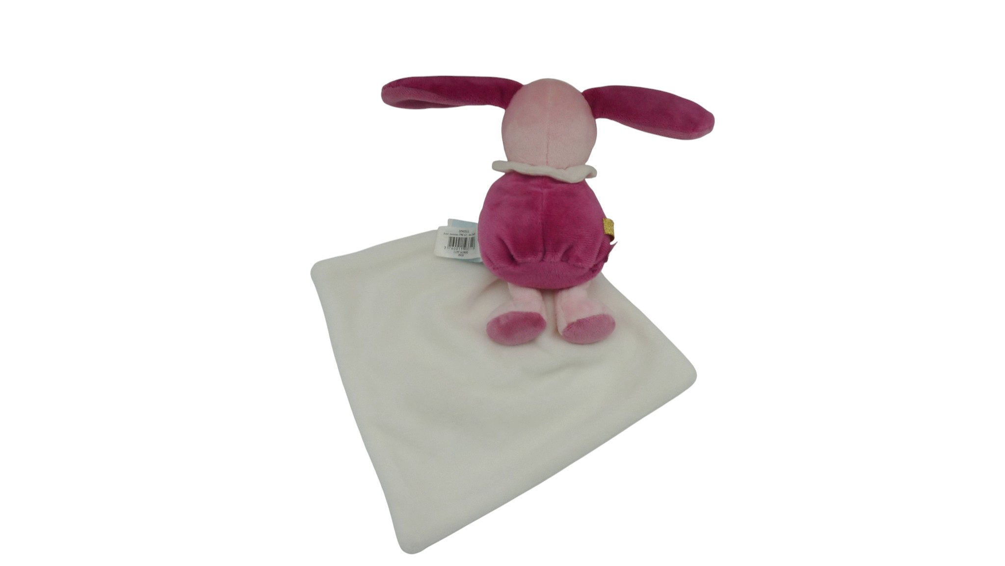 Peluche mouchoir lapin rose fuchsia blanc - Les Comètes - BN0311 Baby'Nat