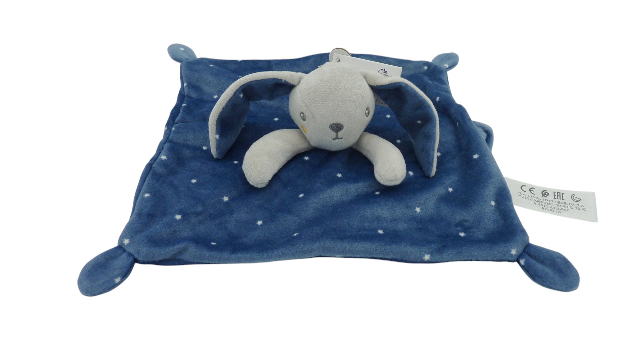 Doudou lapin plat bleu étoiles - Nicotoy Simba Toys