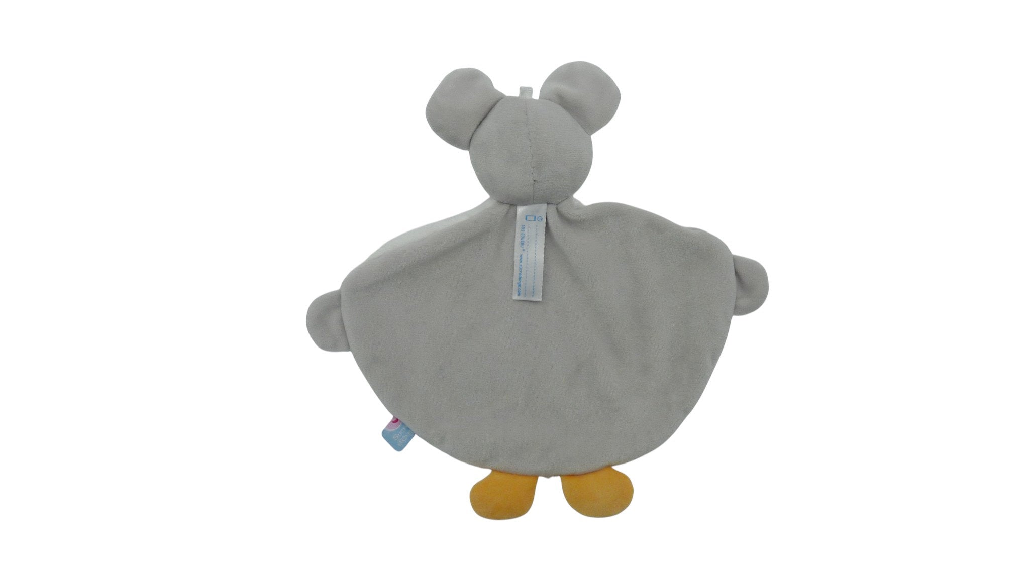 Doudou souris plat blanc gris - Sucre d'Orge