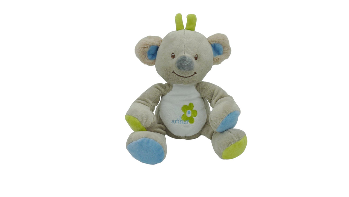 Peluche koala Arthur et Lola 25 cm – Bleu Arthur ou Rose Lola