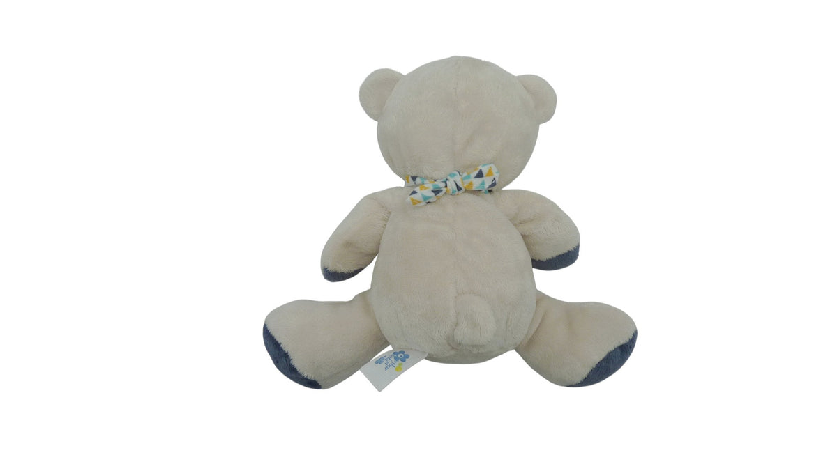 Peluche ours beige bleu - Arthur et Lola - 19 cm