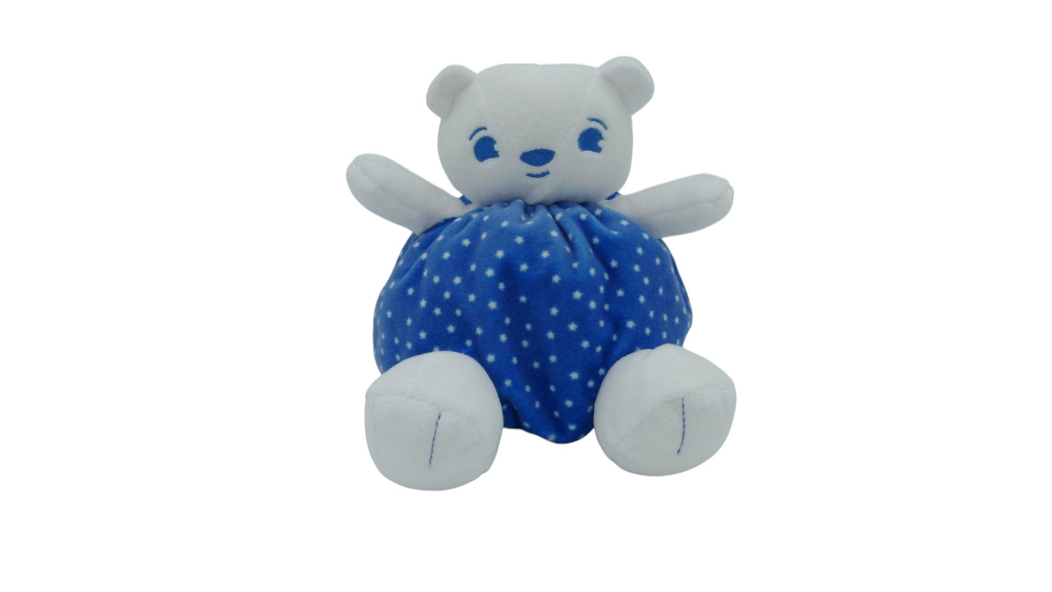 Peluche ours bleu blanc - Uriage - 18 cm
