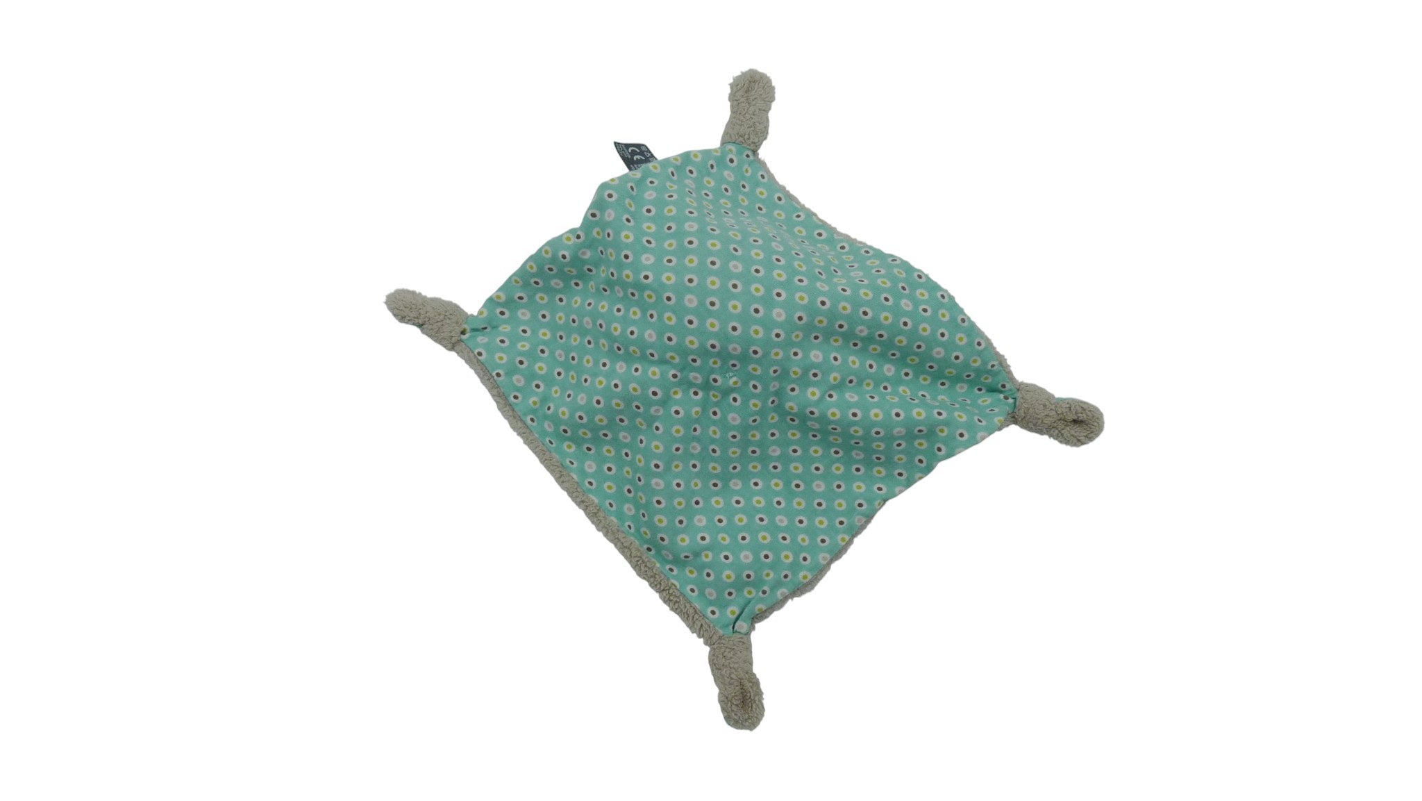 Doudou ours plat gris turquoise - Orchestra