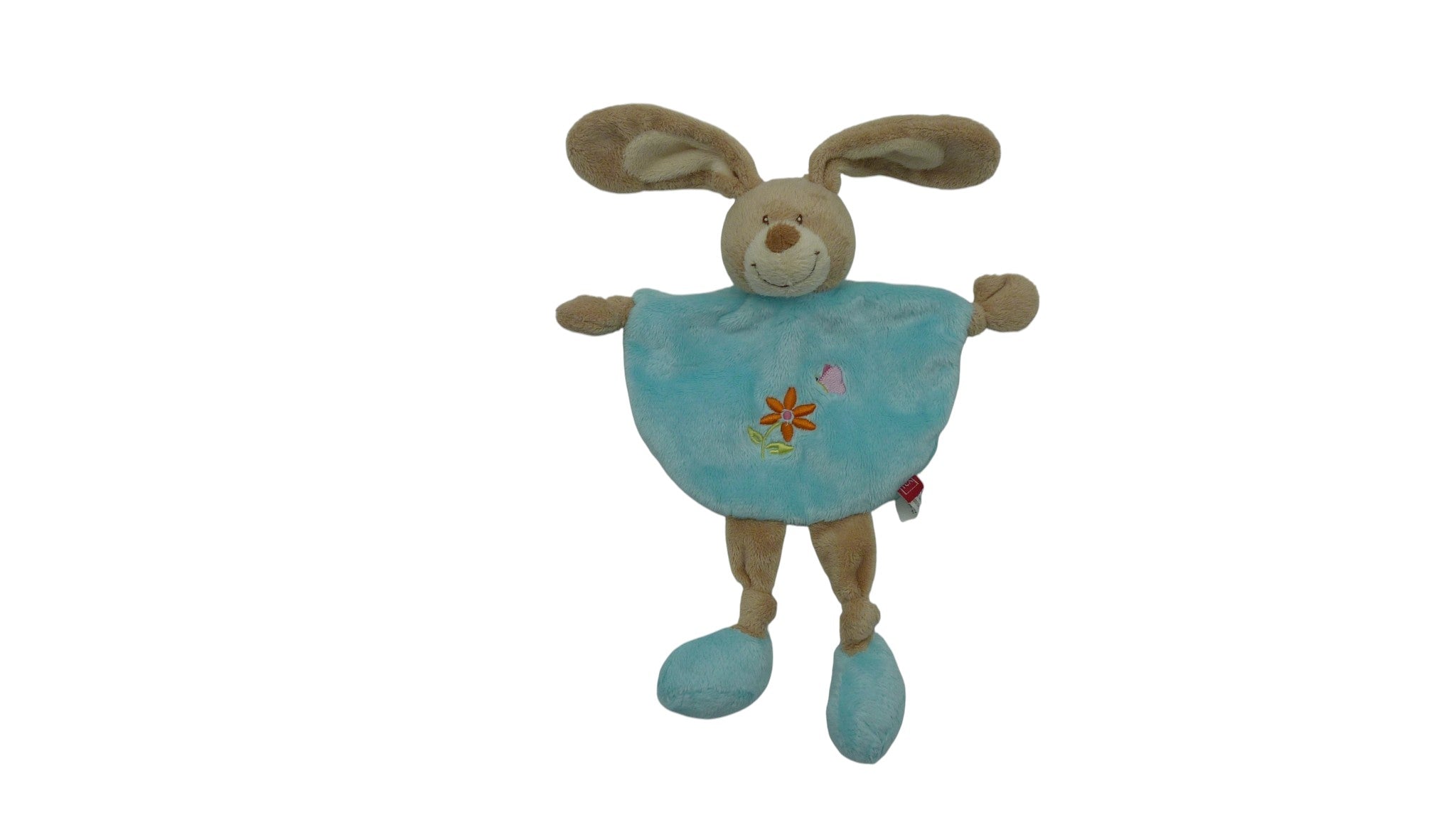 Doudou lapin plat turquoise - Tex Baby