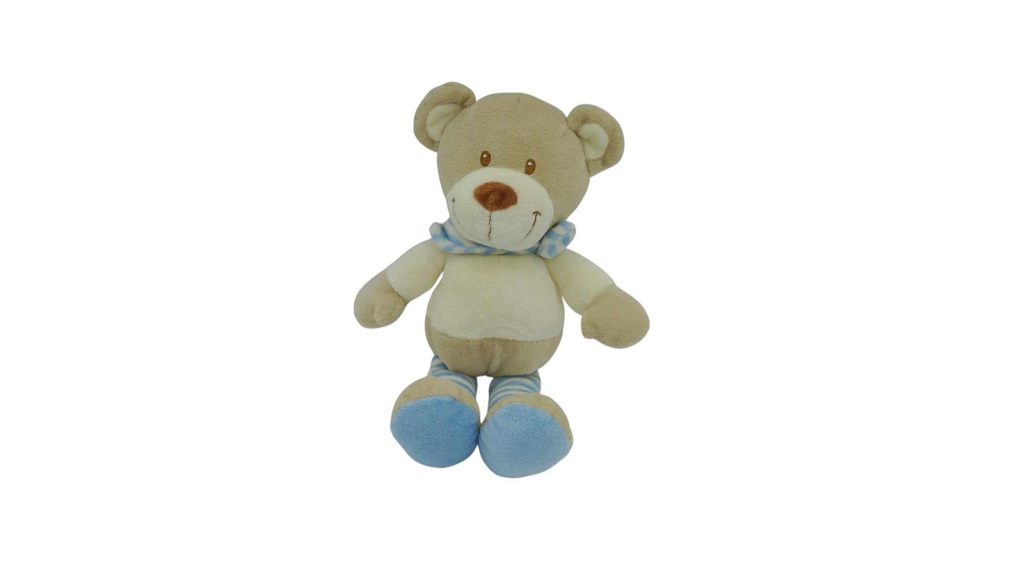 Peluche ours marron crème rayures - Pommette - 26 cm