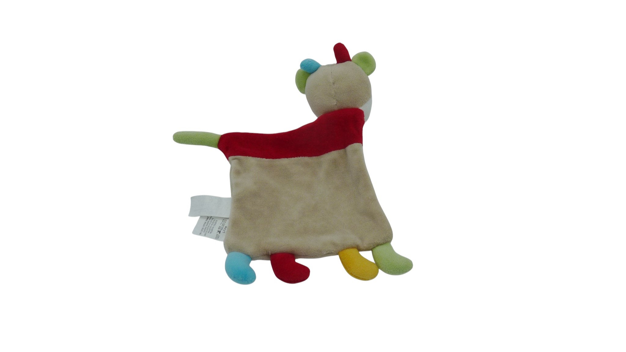 Doudou vache plat multicolore - Mots d'Enfants