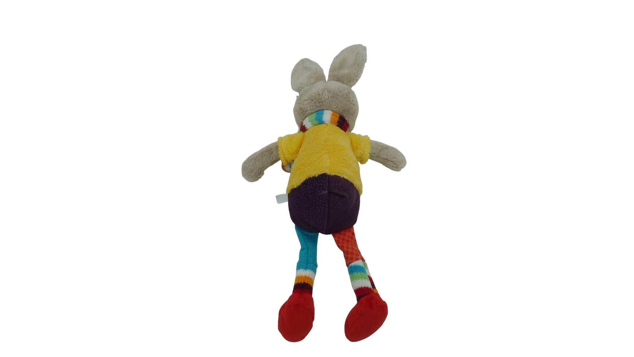 Peluche lapin multicolore - Mots dEnfants - 31 cm