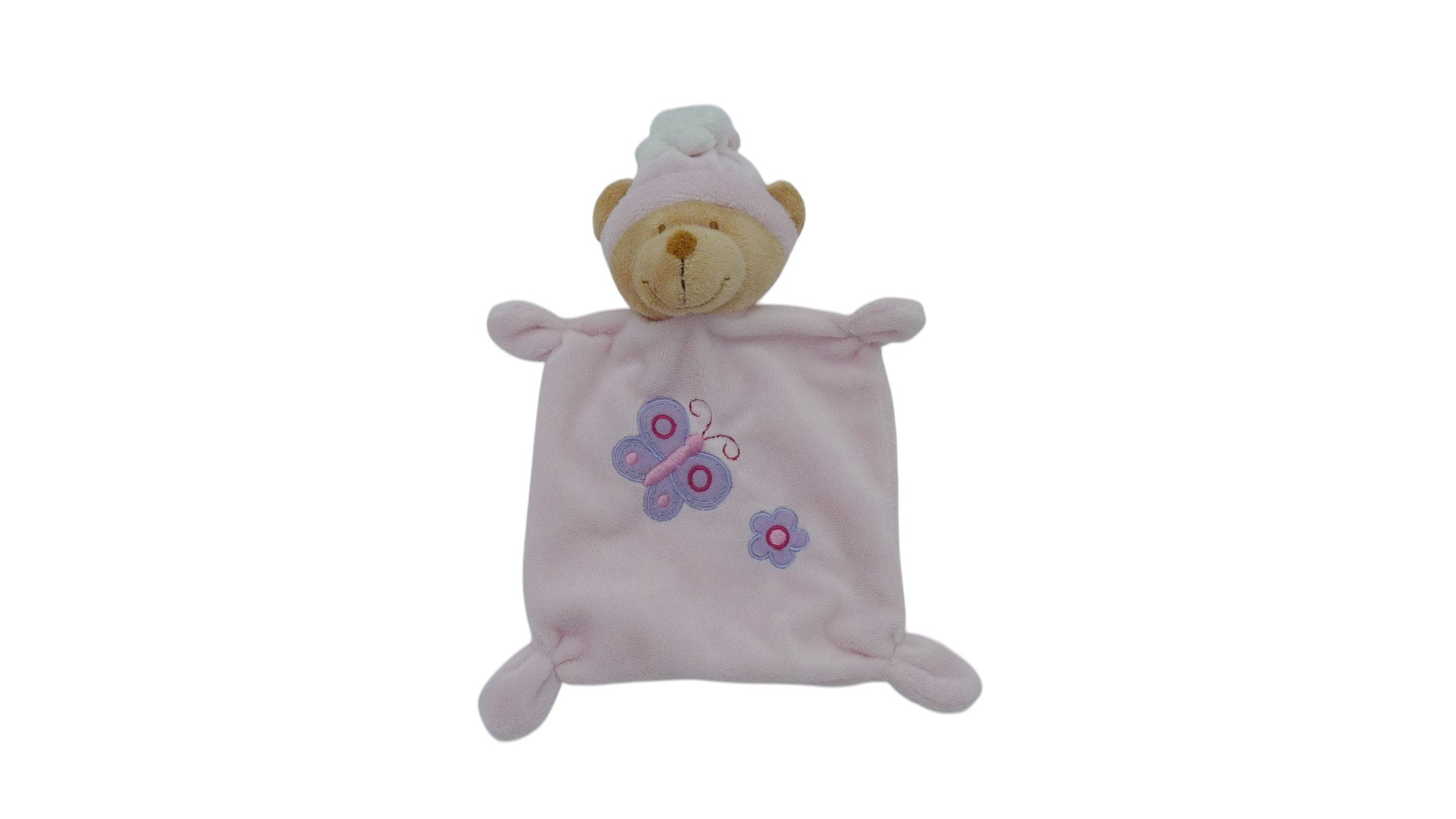 Doudou ours plat rose - Nicotoy