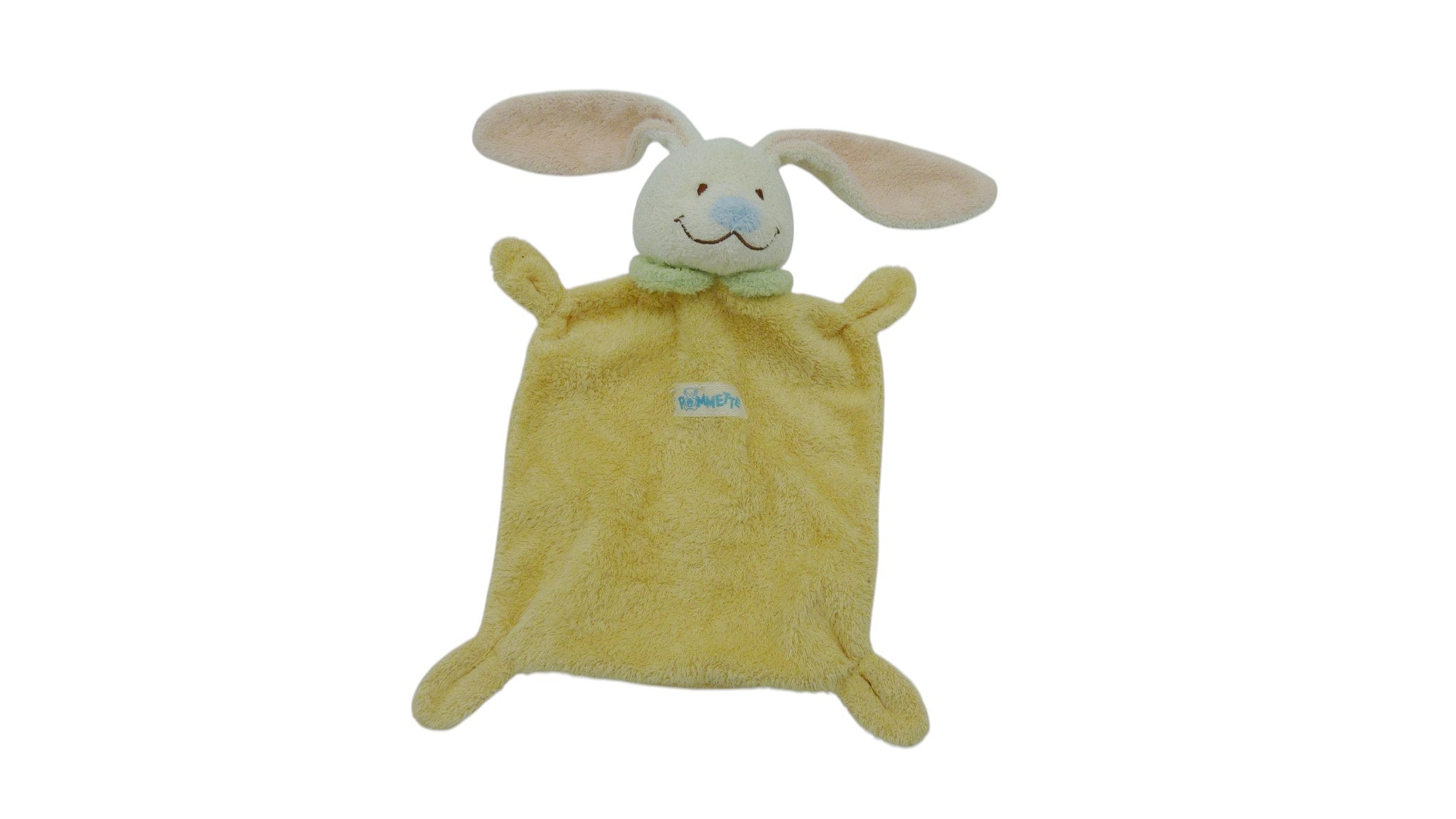 Doudou lapin plat jaune - Pommette