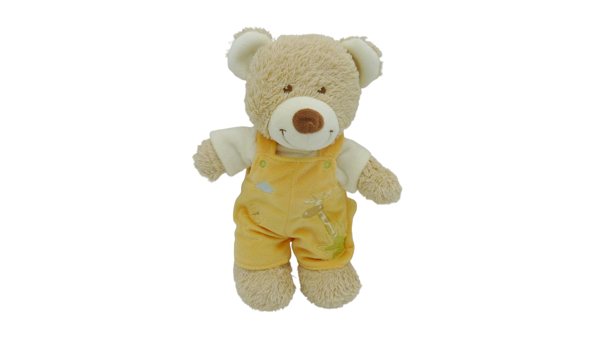 Peluche ours marron blanc orange - Tex Baby - 29 cm