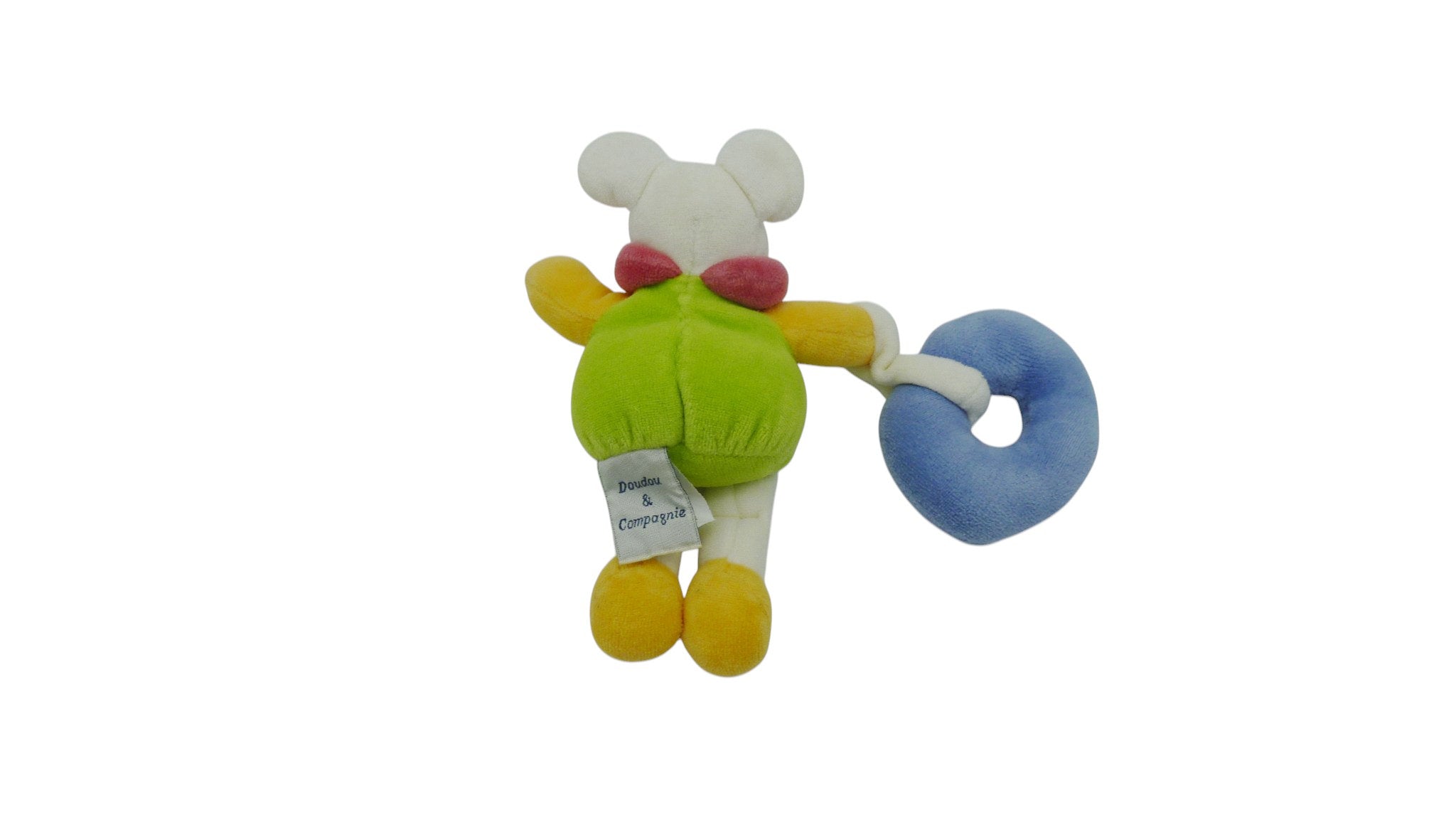 Peluche souris avec anneau à grelot - Doudou et Compagnie - 16 cm