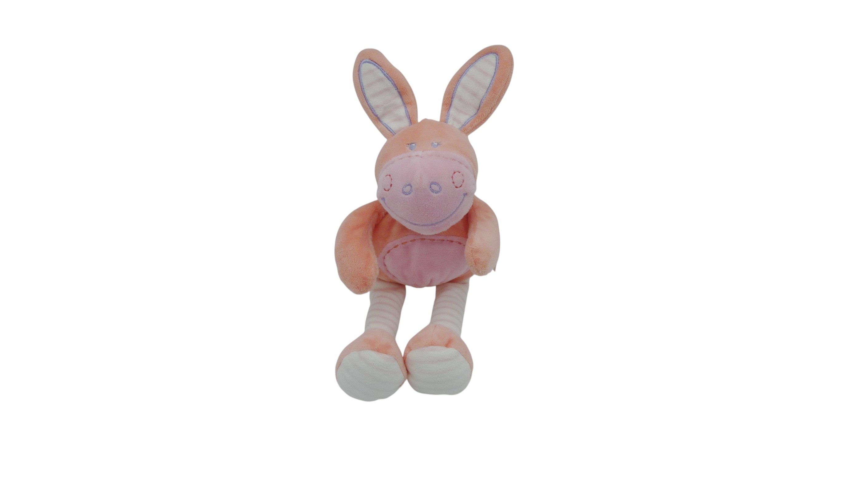 Peluche cheval orange rose - Tex Baby - 30 cm