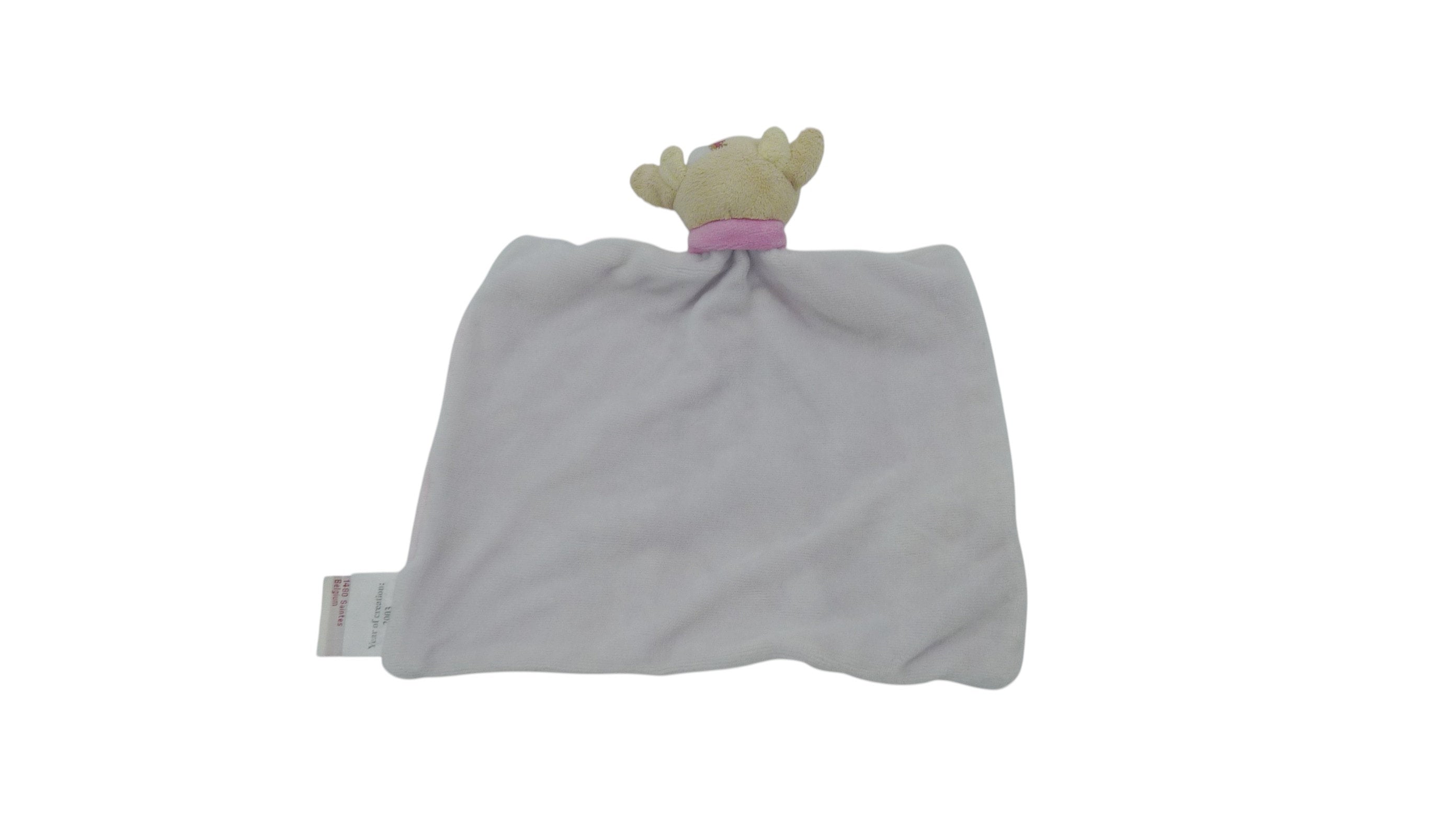 Doudou vache plat rose parme - Bengy