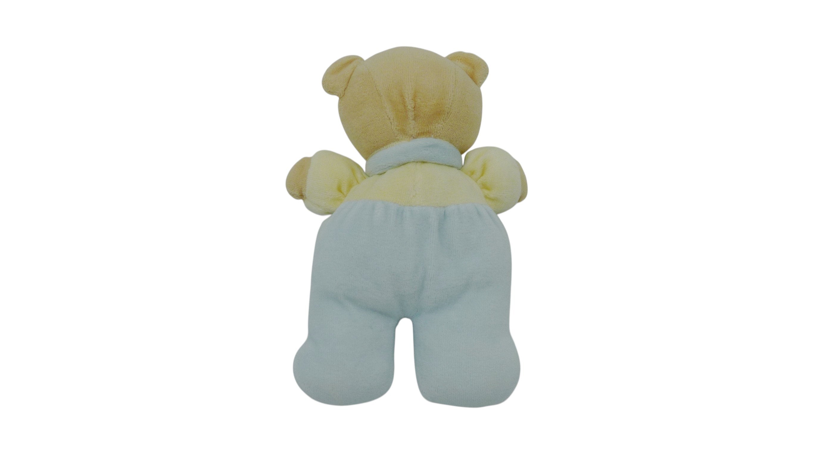 Peluche ours bleu jaune - Comptine - 21 cm