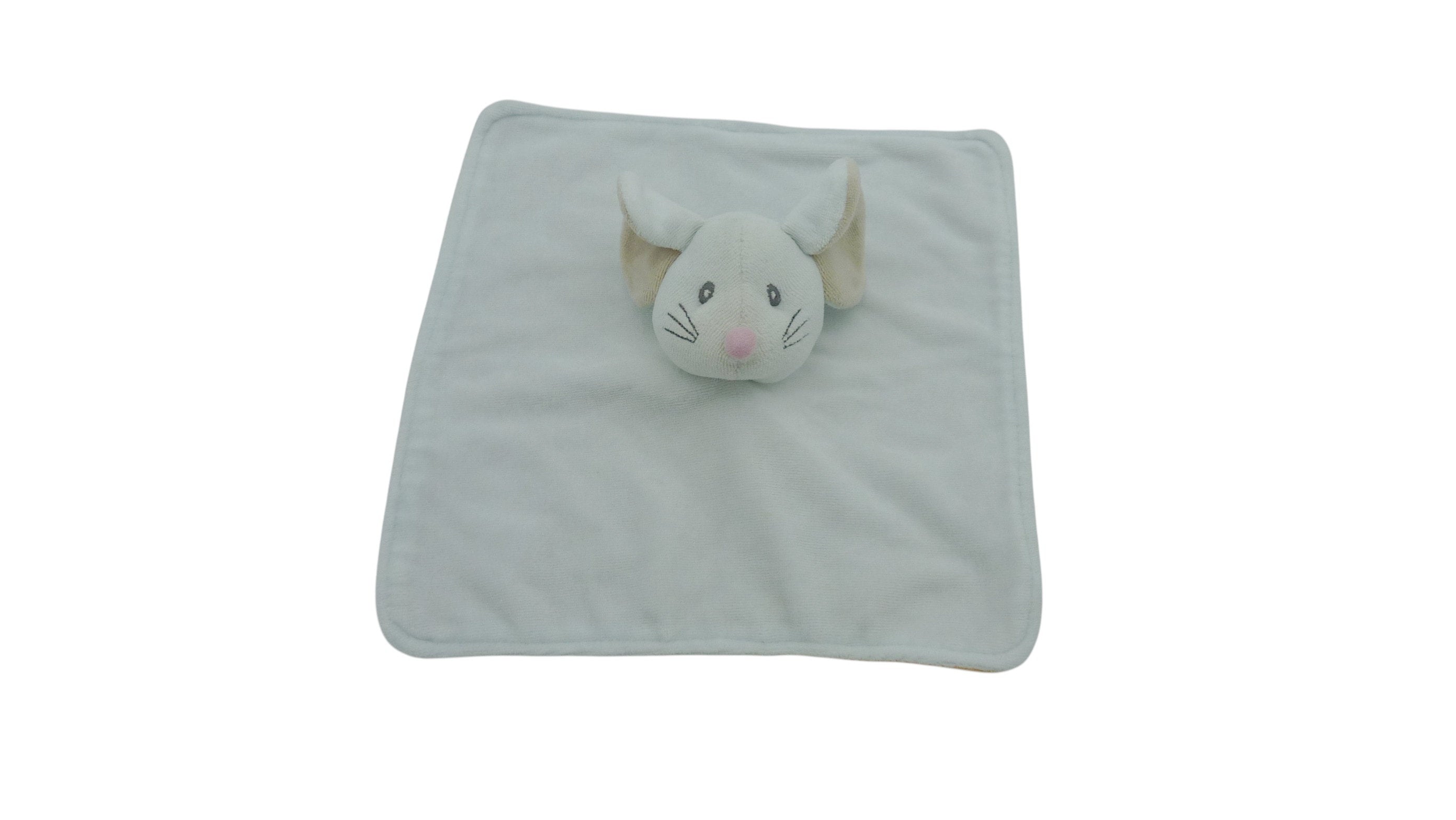 Doudou souris plat bleu orange - Influx