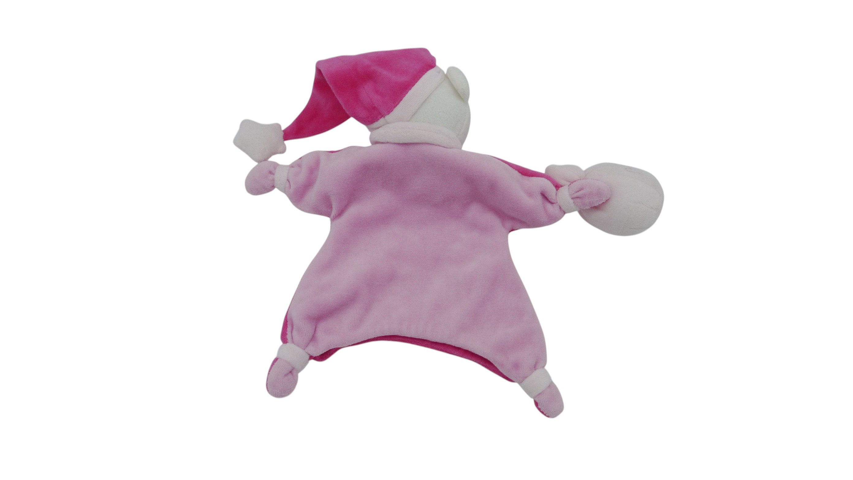 Doudou ours marionnette fuschia - CMP - 26 cm