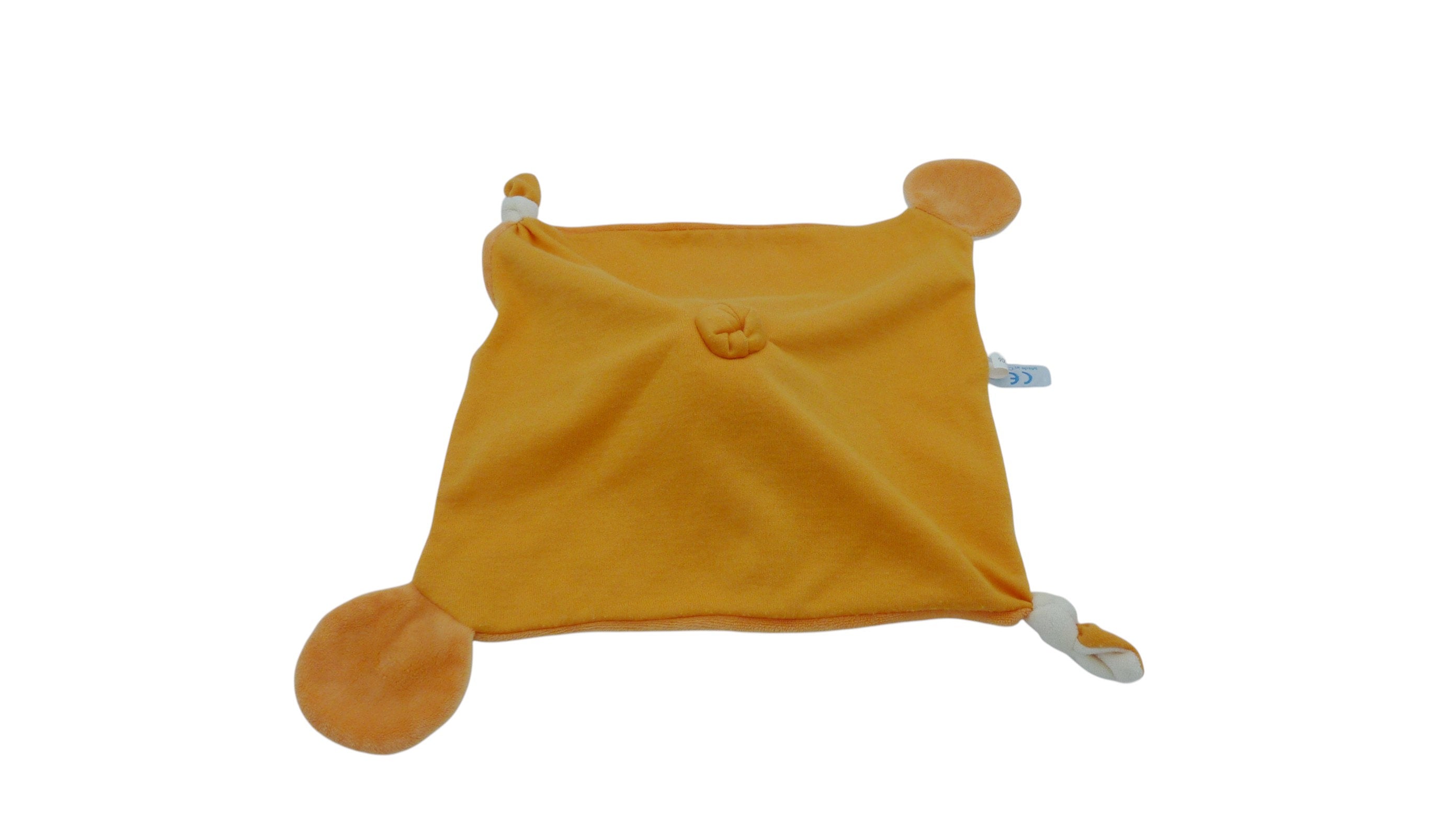 Doudou ours plat orange marron - Gipsy