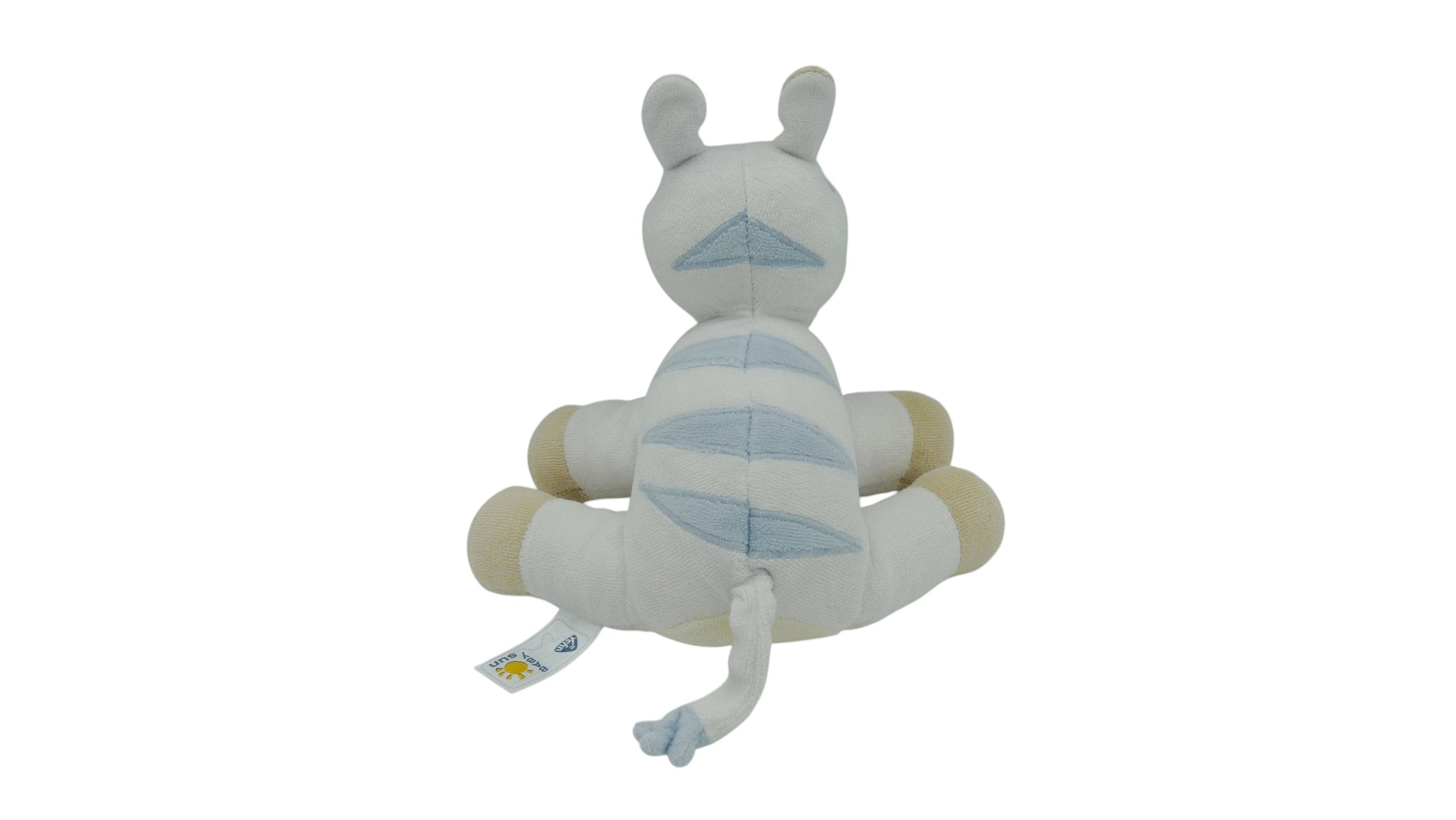 Peluche zèbre bleu beige - Babysun - 15 cm