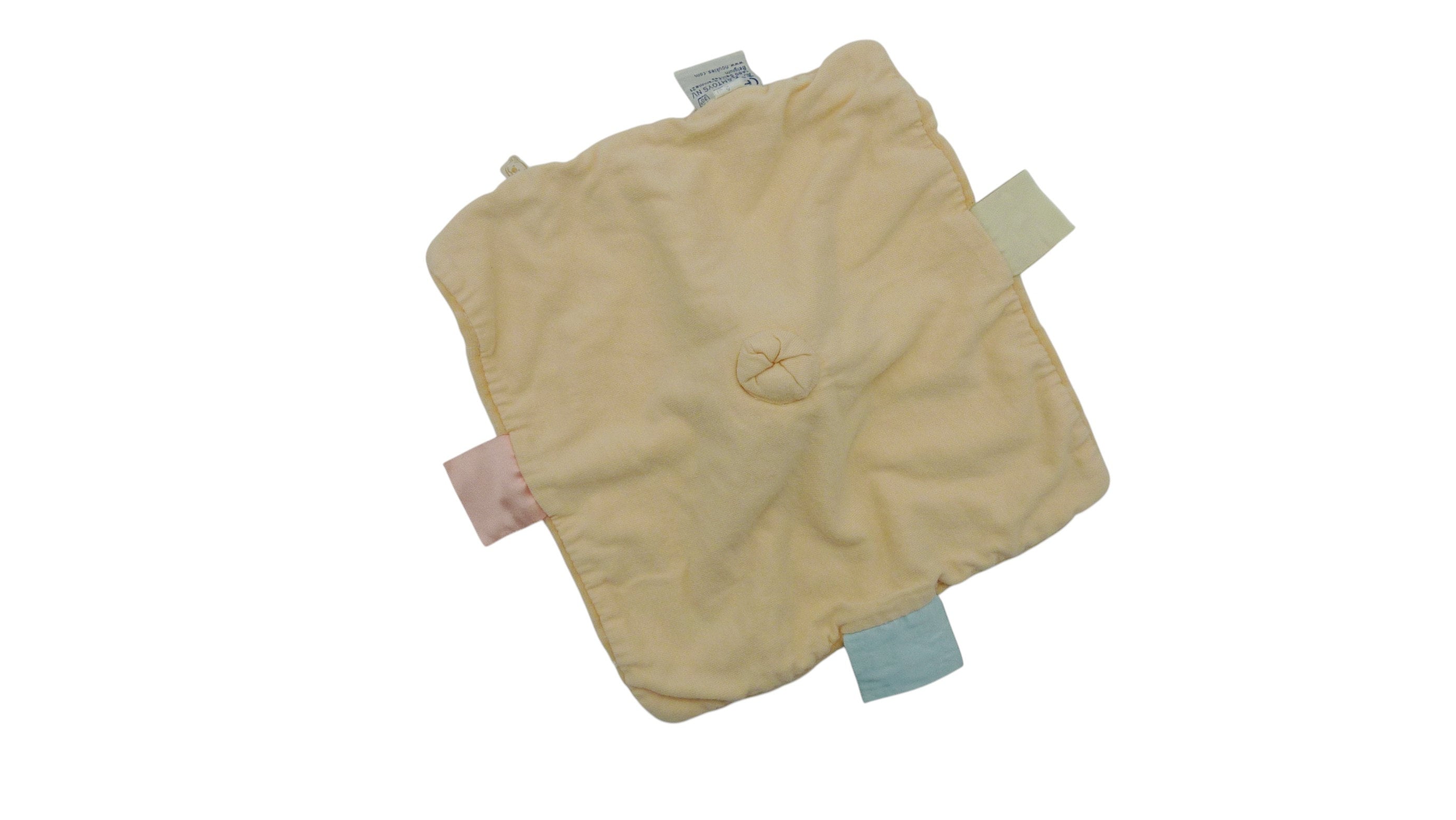 Doudou girafe plat Capucine abricot - Noukie's