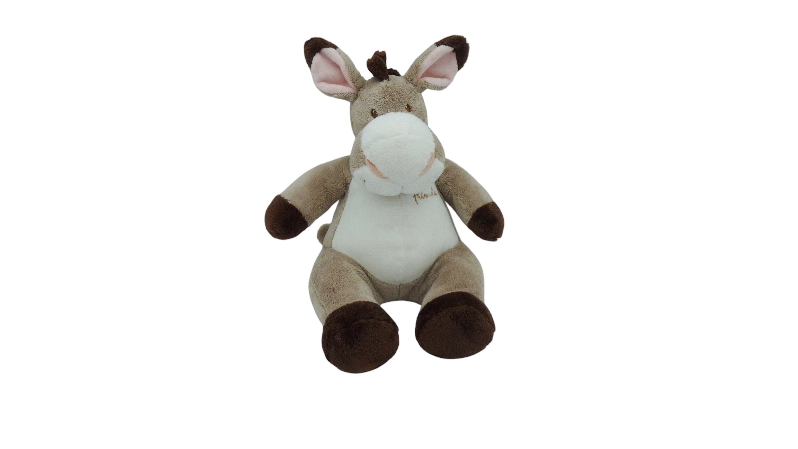 Peluche âne blanc gris marron - Nicotoy Simba Dickie - 33 cm