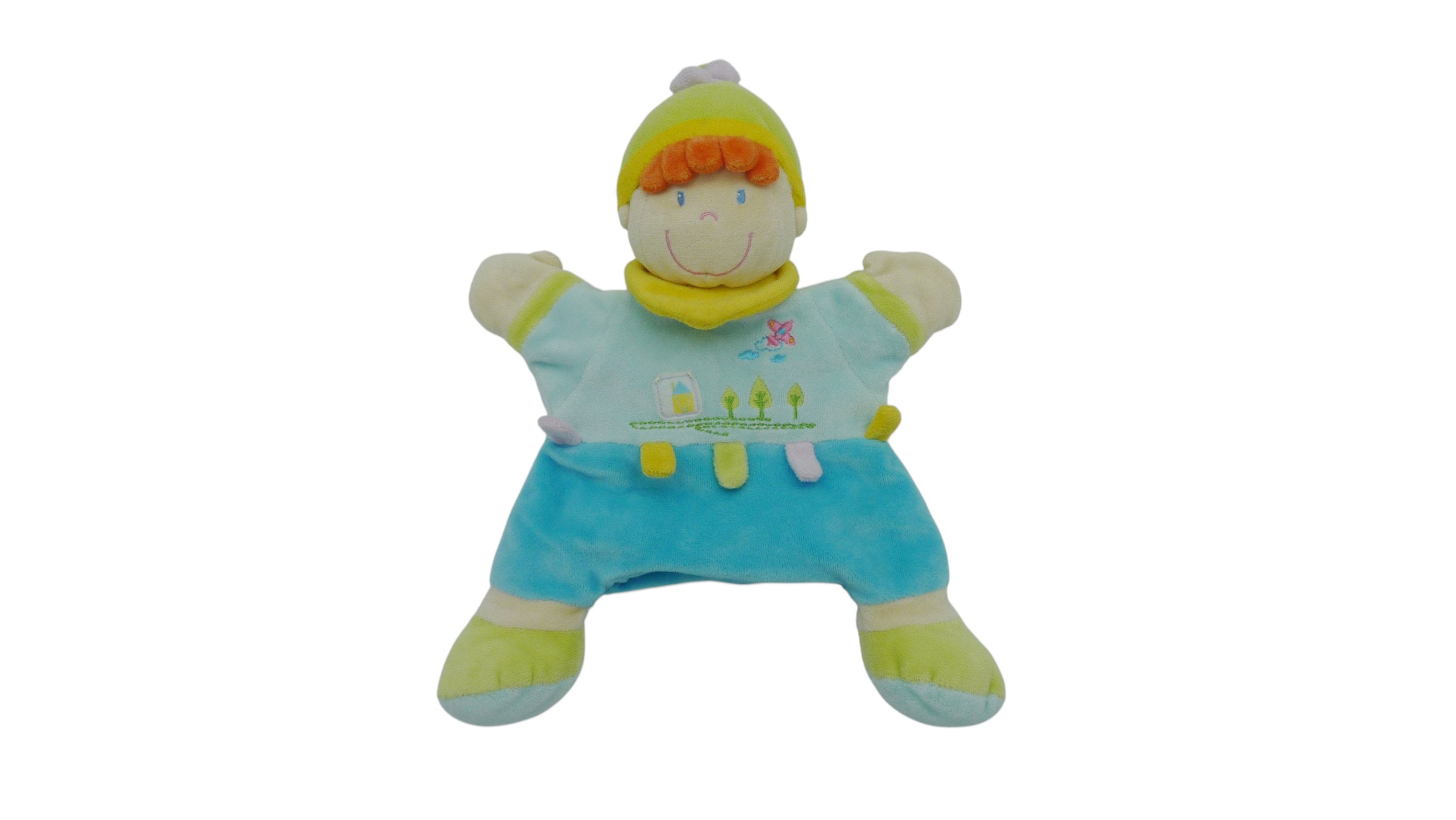 Doudou lutin marionnette turquoise - Nicotoy