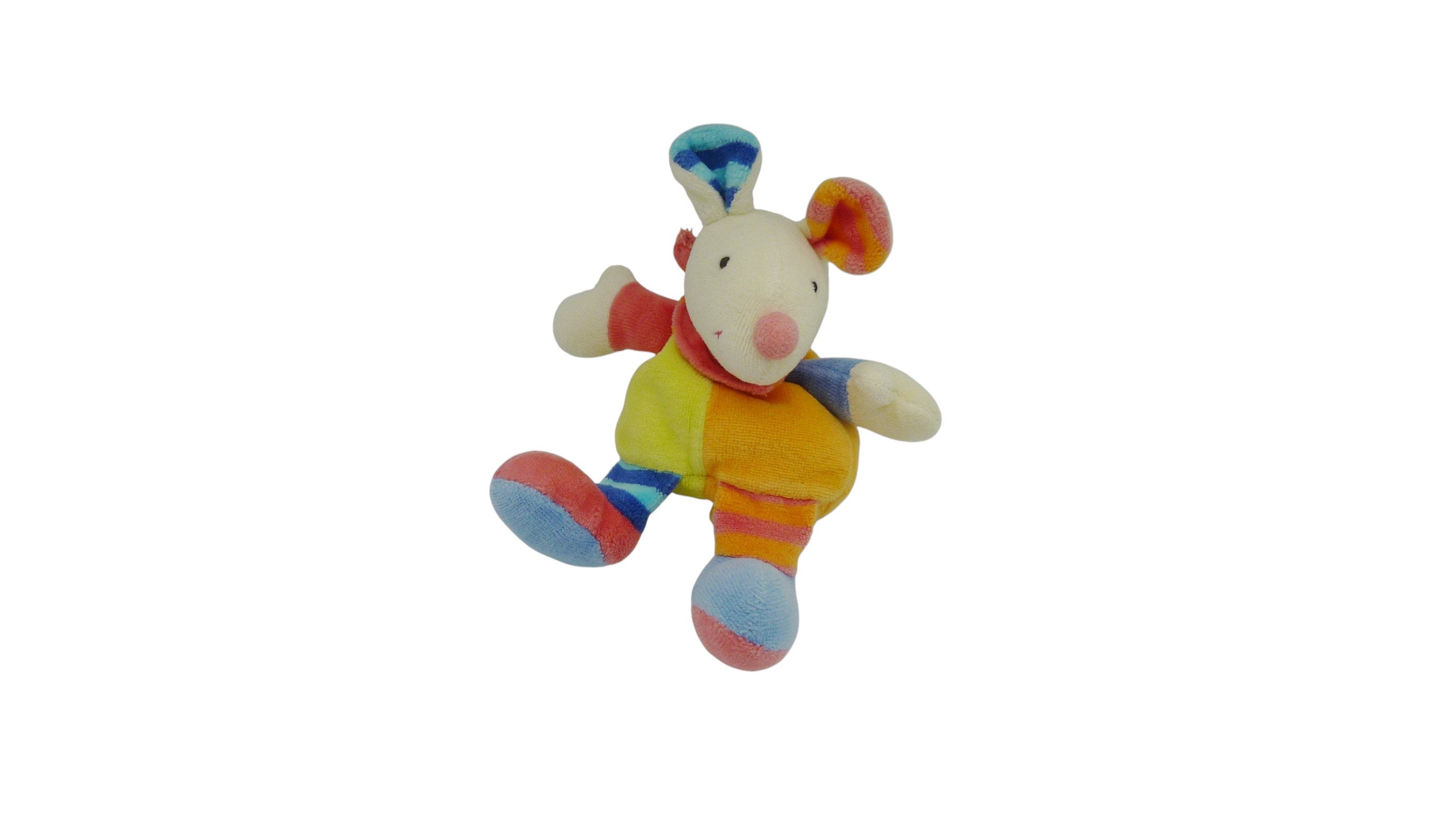 Peluche souris multicolore - Babysun 17 cm